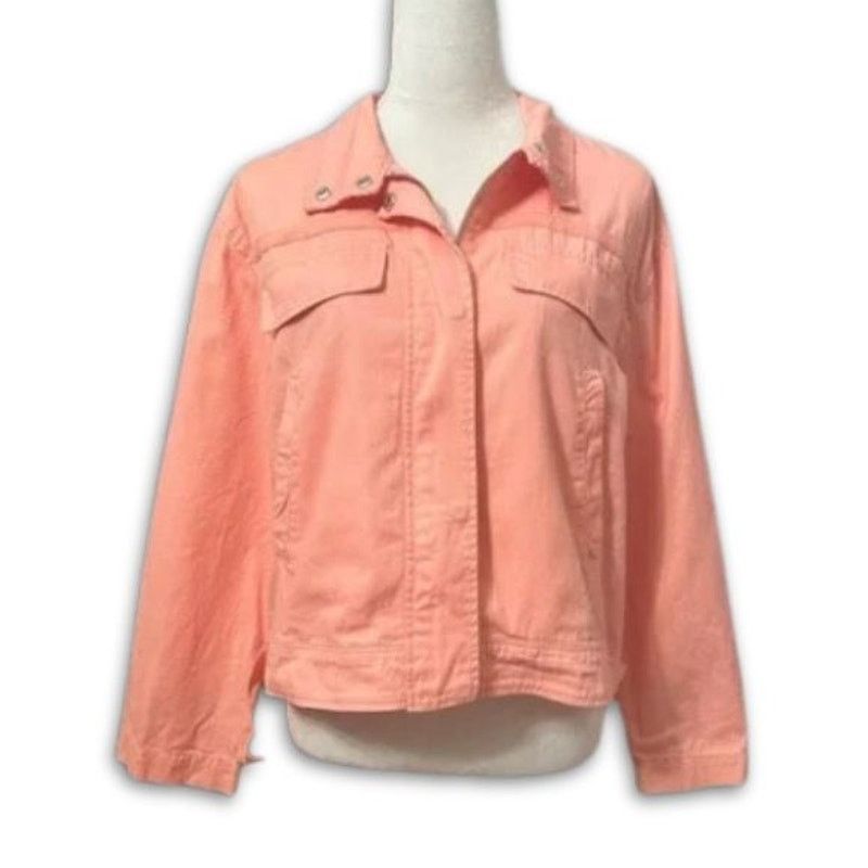 Treasure & Bond Treasure & Bond Jeans Jacket Waist Length Pockets Coral S Size S / US 4 / IT 40 - 2 Thumbnail