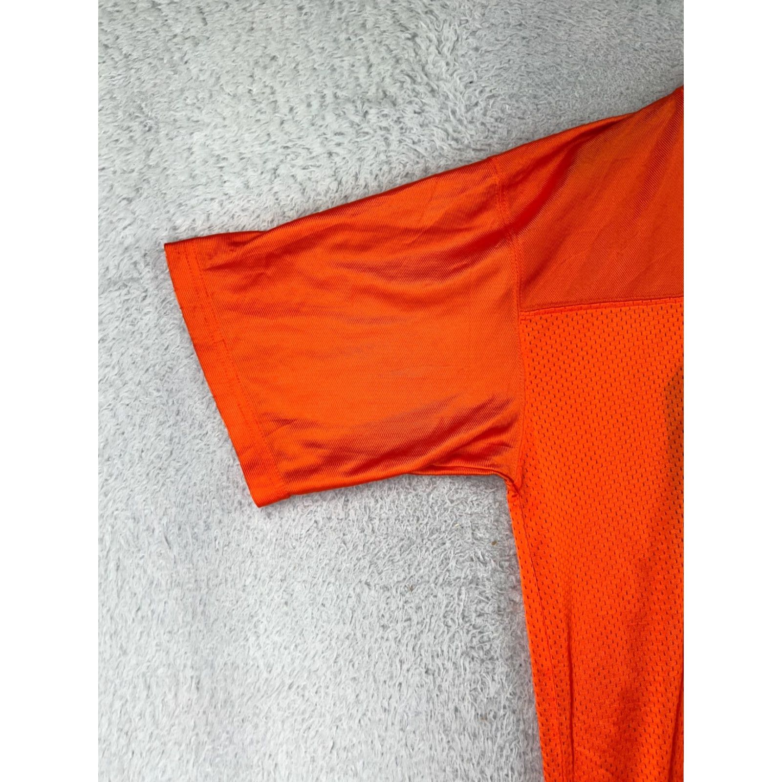 Vintage Alleson Athletic T-Shirt Mens M Orange V-Neck Polyester Shirt Sports Logo 90s? Size US M / EU 48-50 / 2 - 7 Thumbnail