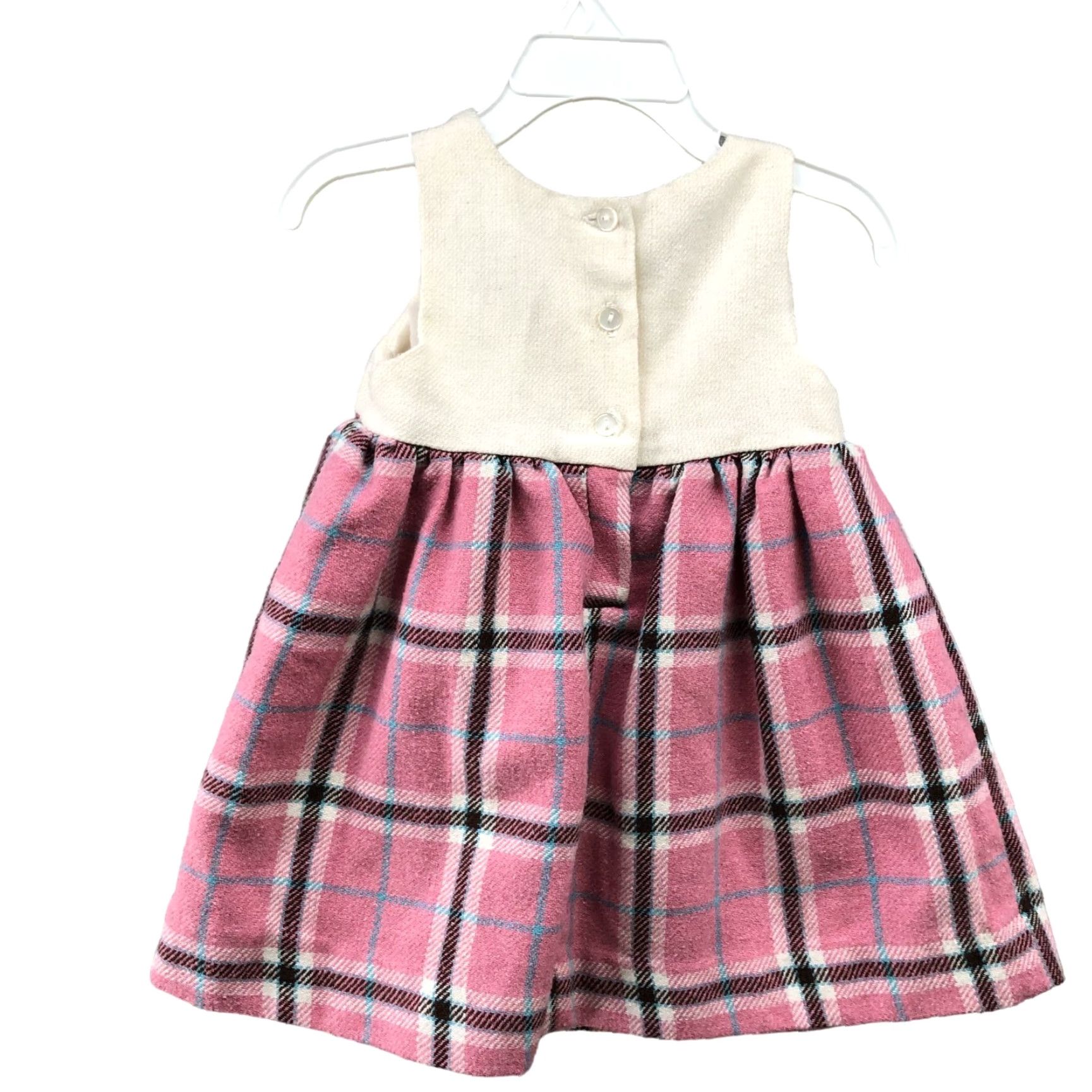 Vintage VINTAGE Polly Flinders Dress Girls 18M Wool Blend Pink Plaid Pinafore Sleeveless Size ONE SIZE - 2 Thumbnail
