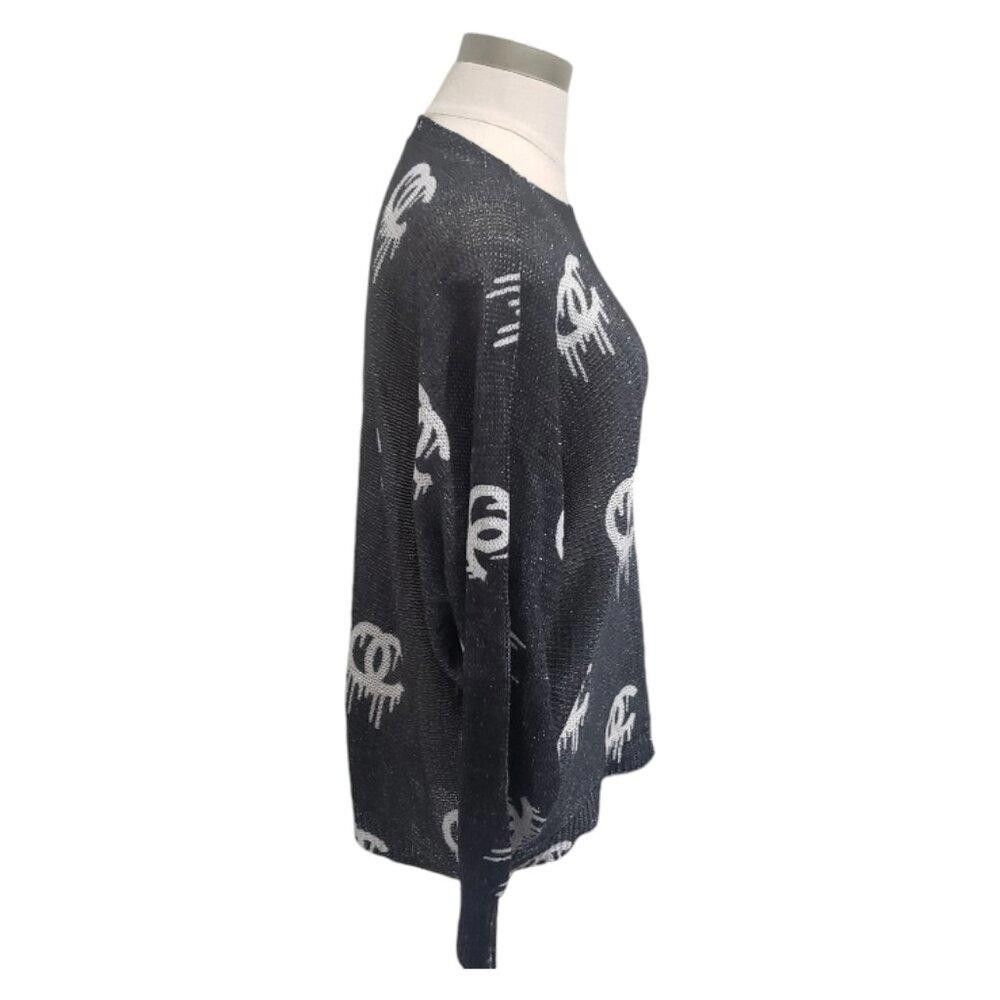 Designer CT1918 Free For Humanity Black & White Long Sleeve Sweater L Size L / US 10 / IT 46 - 2 Thumbnail