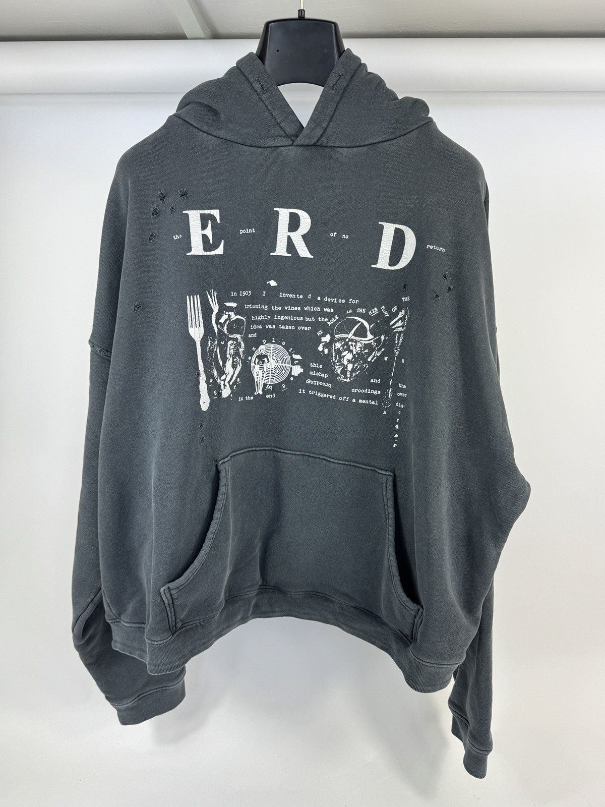 Enfants Riches Deprimes MY ROLE IN THE WAR CHARCOAL HOODIE Size US L / EU 52-54 / 3 - 1 Thumbnail