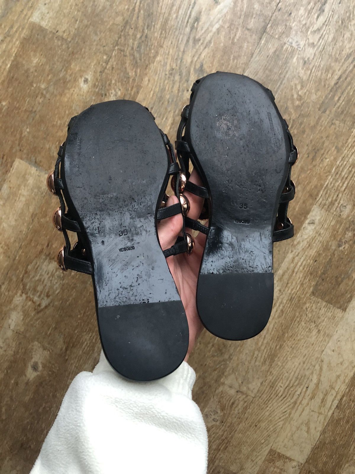 Alexander Wang ALEXANDER WANG AMELIA STUDDED LATTICE SLIDES FLAT SLIP SHOES Size US 4.5 / IT 34.5 - 5 Thumbnail