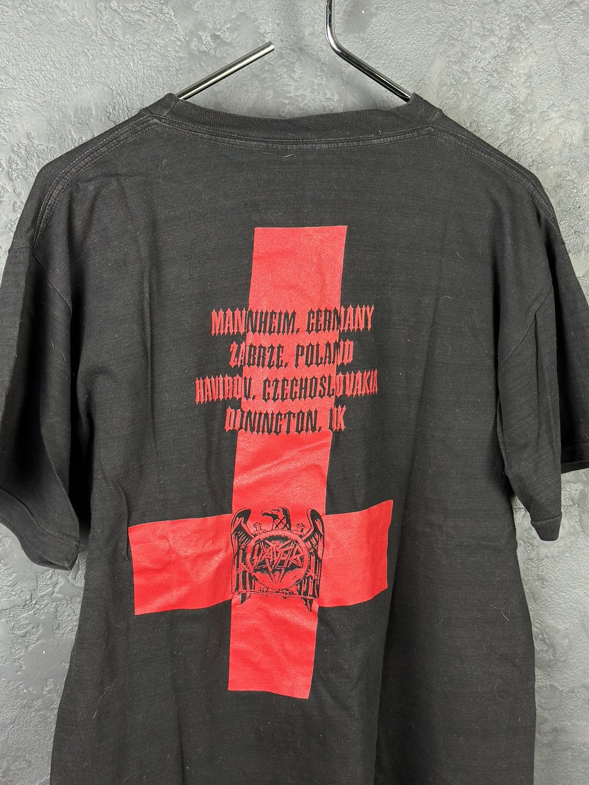 Vintage Vintage 90s Slayer Brockum Tour T-shirt 1992 Concert Rare Size US XL / EU 56 / 4 - 10 Thumbnail