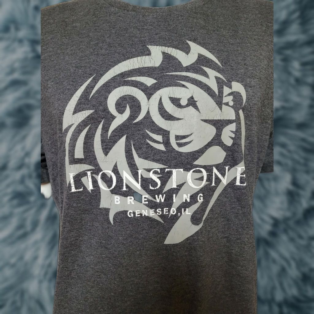 CO Canvas T-Shirt Gray Short Sleeve Lionstone Brewing Co Geneseo IL Craft Beer Brewery Men XL Large Graphic Tee Vintage Defunct Lion Stone? Size US L / EU 52-54 / 3 - 1 Thumbnail
