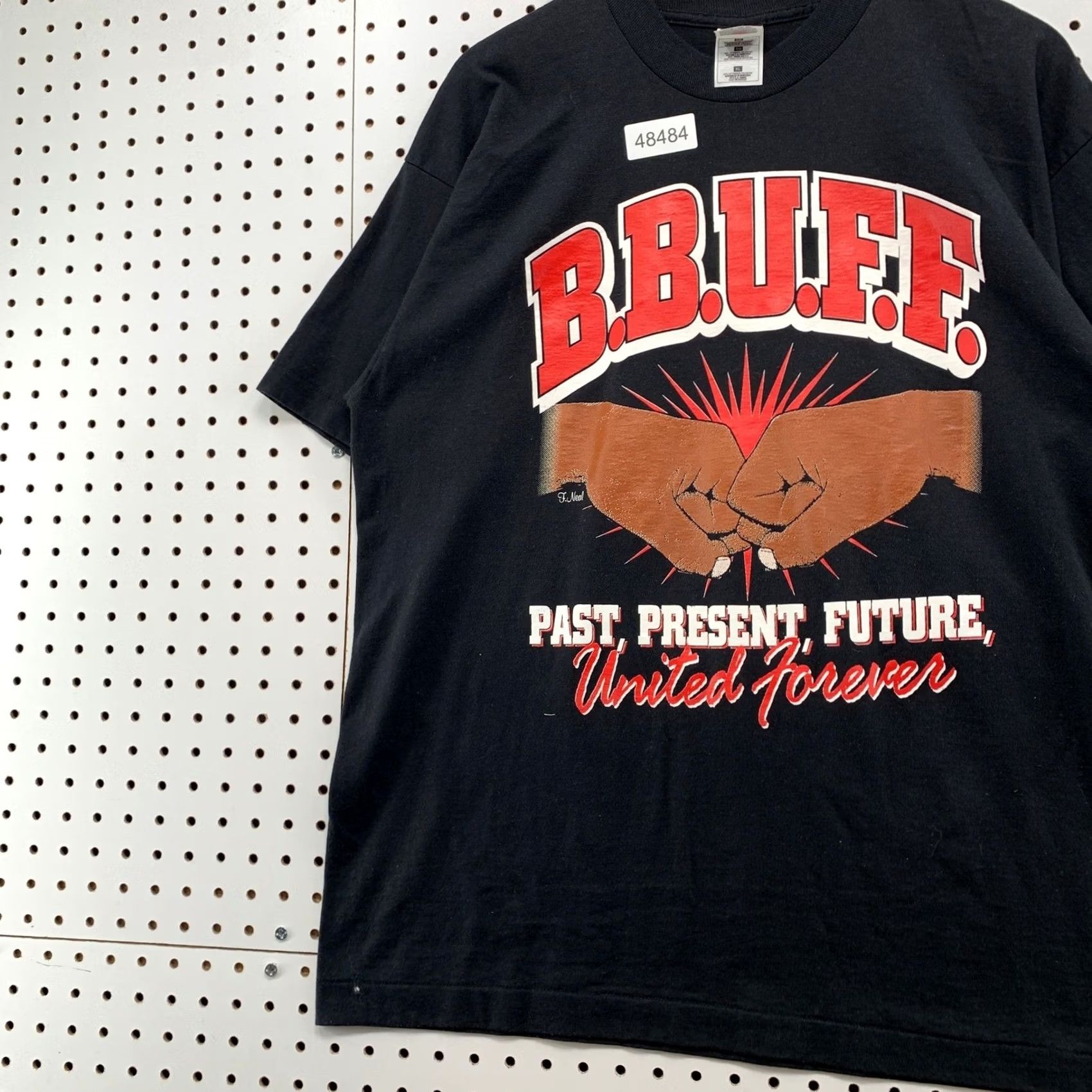 Fruit Of The Loom VINTAGE All For One T Shirt Mens XL Black 90s BBUFF United Forever Black History Size US XL / EU 56 / 4 - 5 Thumbnail