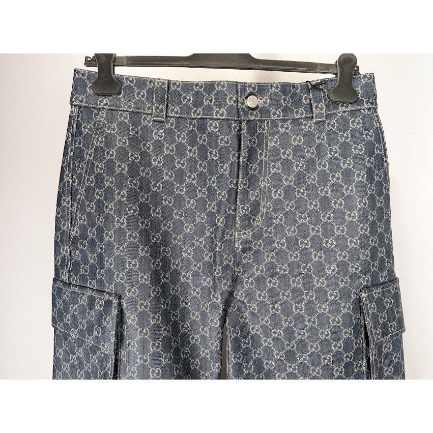Gucci o1rshd1 Coated GG Denim Cargo Pant in Blue Size US 34 / EU 50 - 11 Thumbnail
