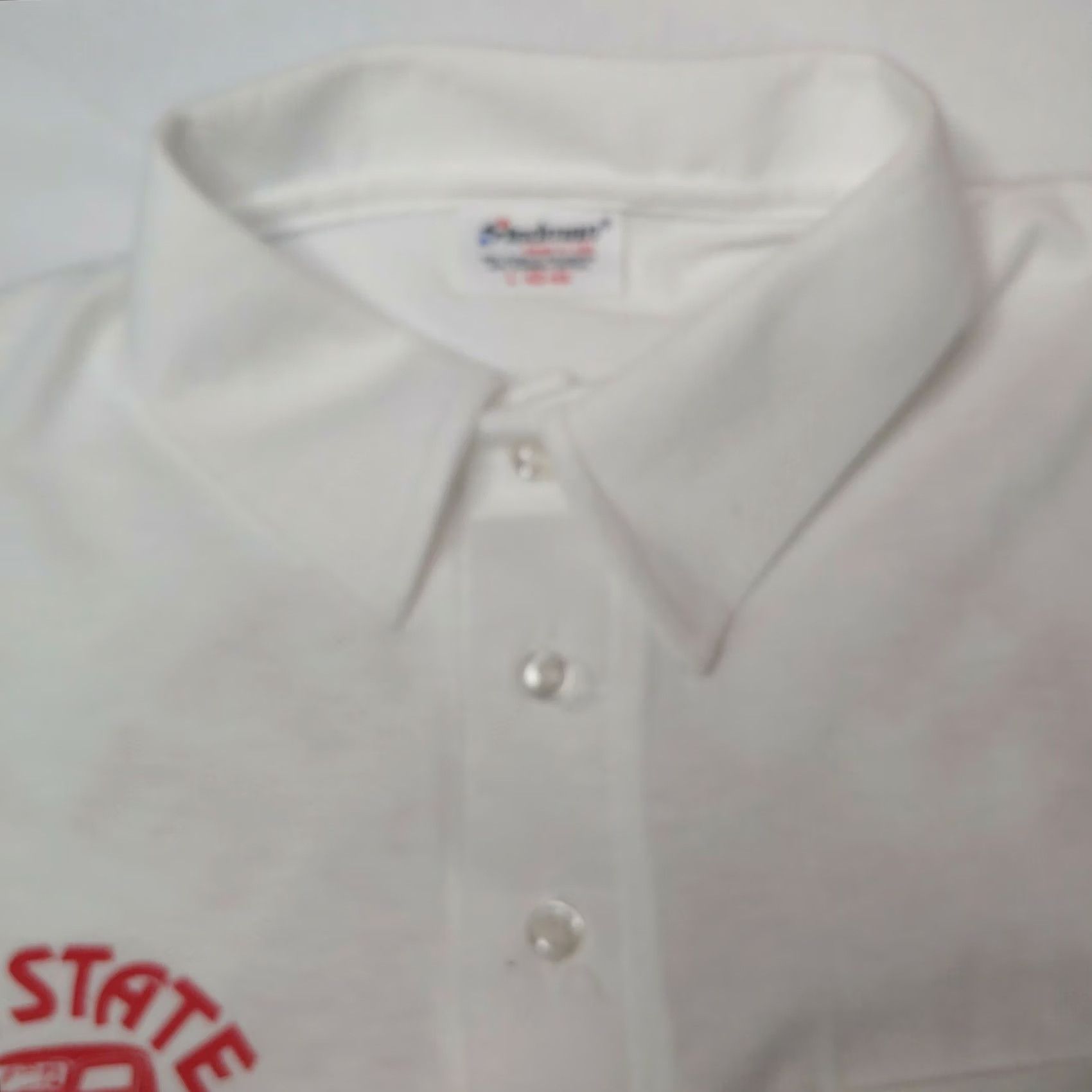 Vintage VINTAGE Single Polo Shirt Mountain State Street Machines White Large Mens Short Sleeve Collared Cars Hot Rod Size US L / EU 52-54 / 3 - 4 Thumbnail
