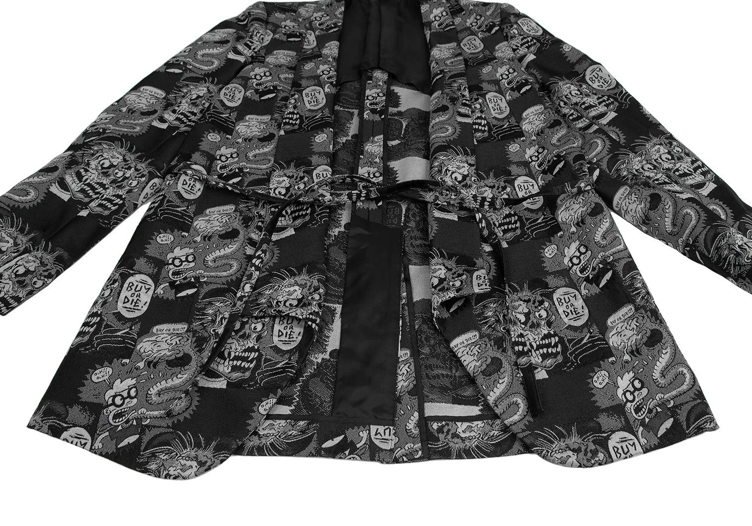 Comme des Garcons Homme Plus Comic Jacquard Drawstring Jacket in Black and Gray M Size US M / EU 48-50 / 2 - 5 Thumbnail