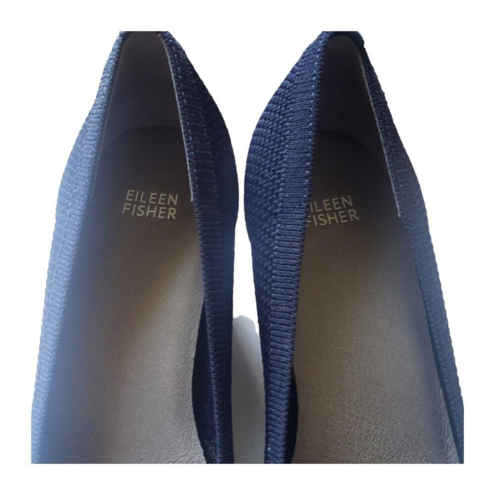 Eileen Fisher SH124 Eileen Fisher Navy Blue Mesh Pumps Size 10 Size US 10 / IT 40 - 5 Thumbnail