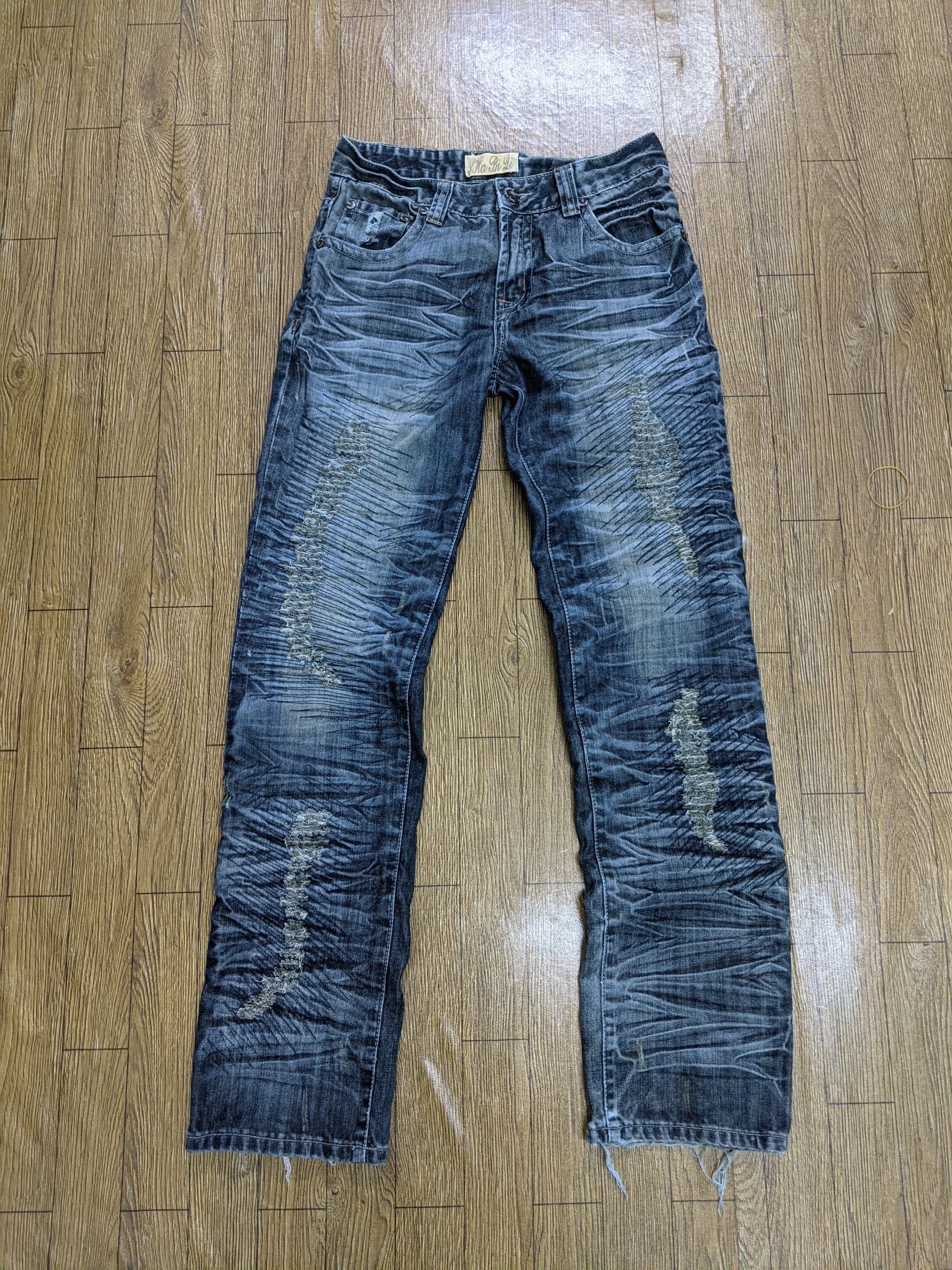 image of Distressed Denim Shabiqi Jeans Very Nice Design in Blue Denim, Men's (Size 30)