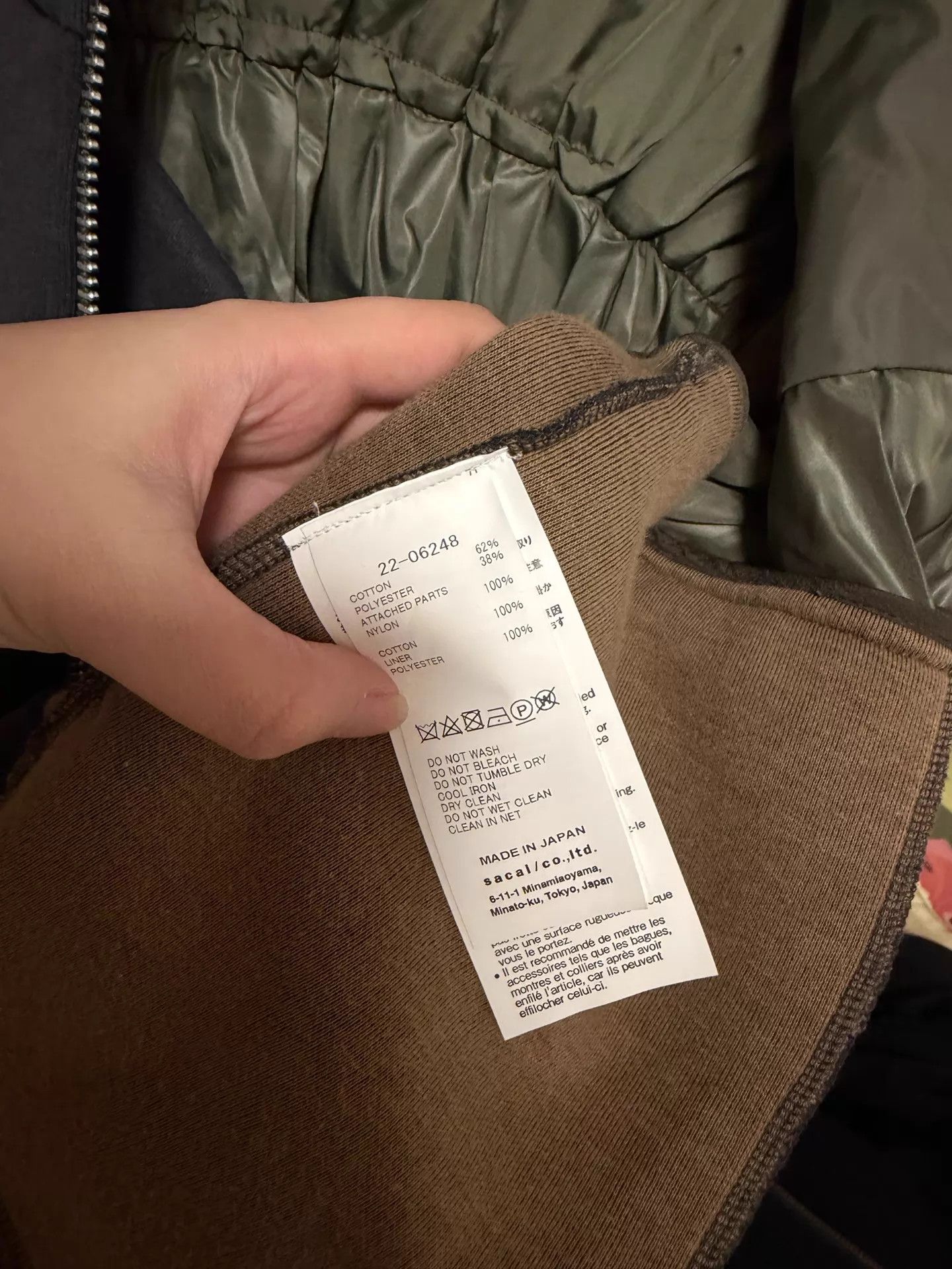 Sacai sacai color blocked gray & green sweatshirt jacket size 1 Size US S / EU 44-46 / 1 - 3 Thumbnail