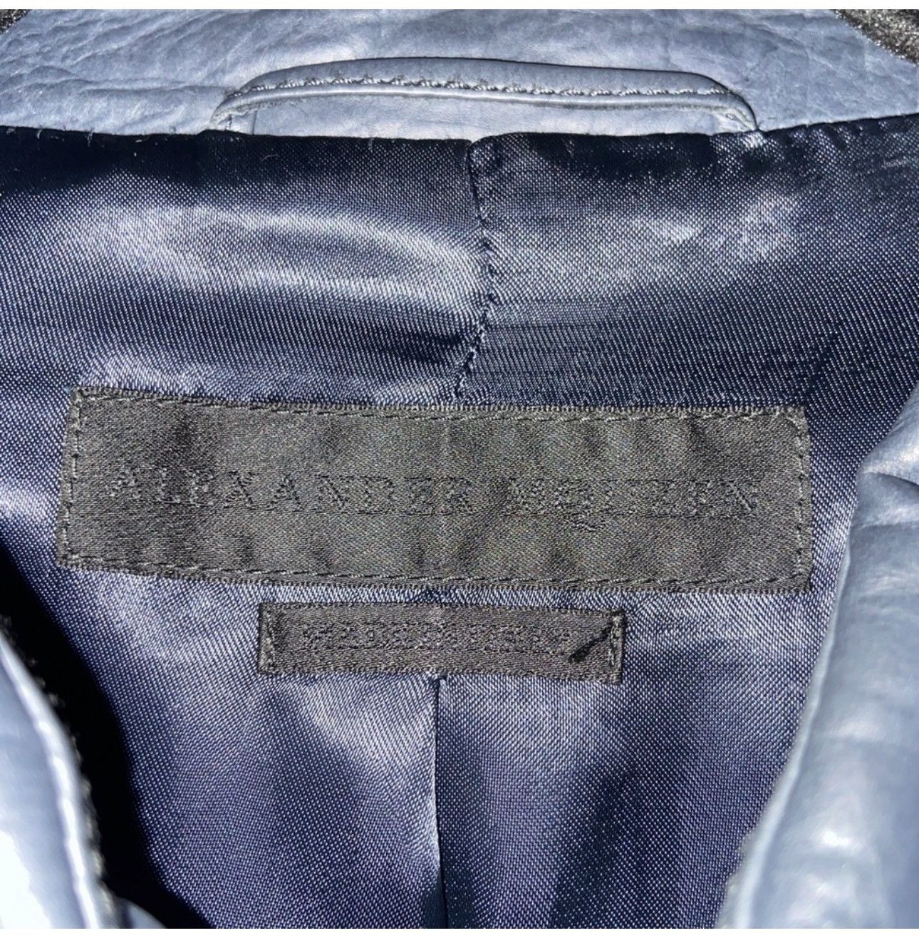 Alexander McQueen Alexander McQueen leather jacket XXL Blue UNI​​​ Vintage Lux Size XXL / US 16-18 / IT 52-54 - 8 Thumbnail