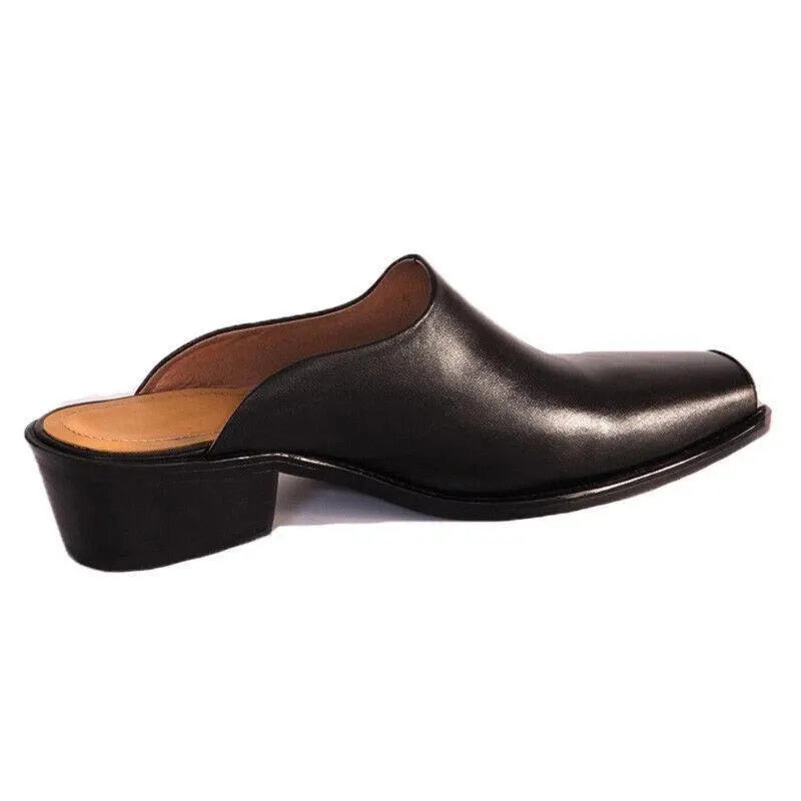 Leather Chrome Cap Leather Mules Size US 9 / EU 42 - 5 Thumbnail