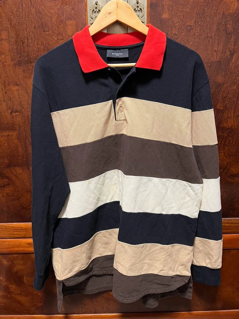 Givenchy Givenchy Striped Long Sleeve Polo Shirt - dmc Size US S / EU 44-46 / 1 - 1 Thumbnail