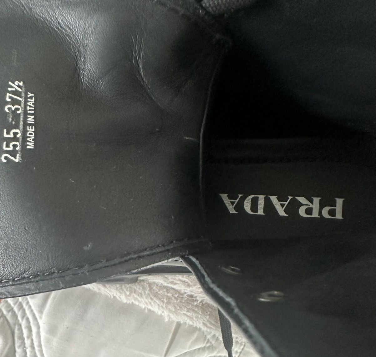 Prada Prada Black Men's Re-Nylon & Leather Zip Pocket Combat Boots Size US 8 / EU 41 - 10 Thumbnail