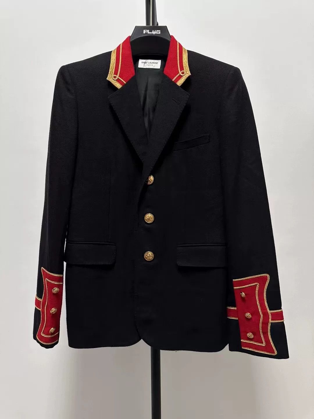 Saint Laurent Paris Saint Laurent Black Red Trim Blazer Size US M / EU 48-50 / 2 - 1 Thumbnail