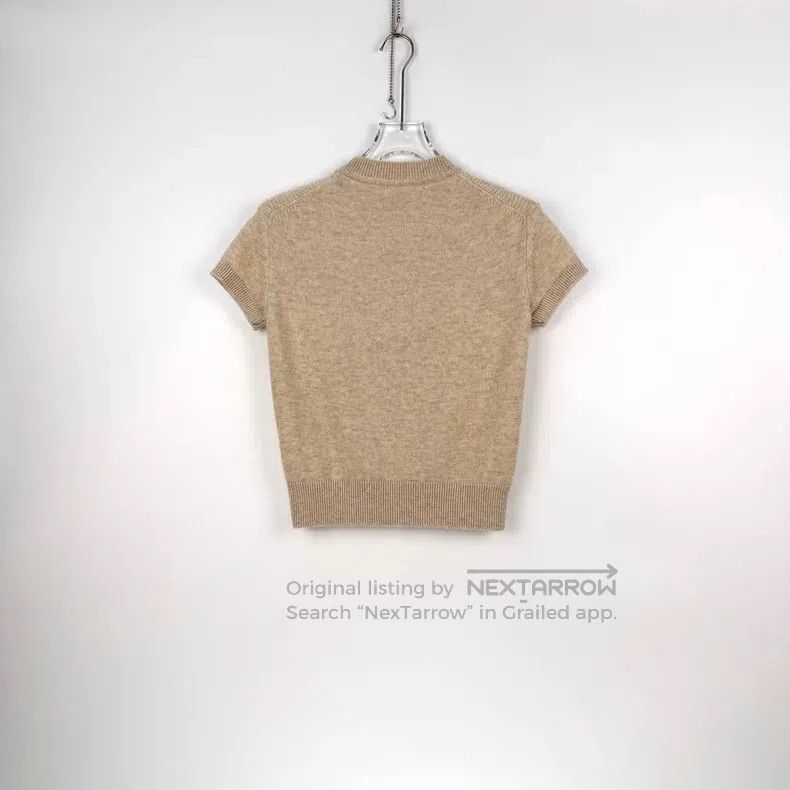 Hermes Hermes Oatmeal color metallic logo cashmere short-sleeved Size XS / US 0-2 / IT 36-38 - 4 Thumbnail