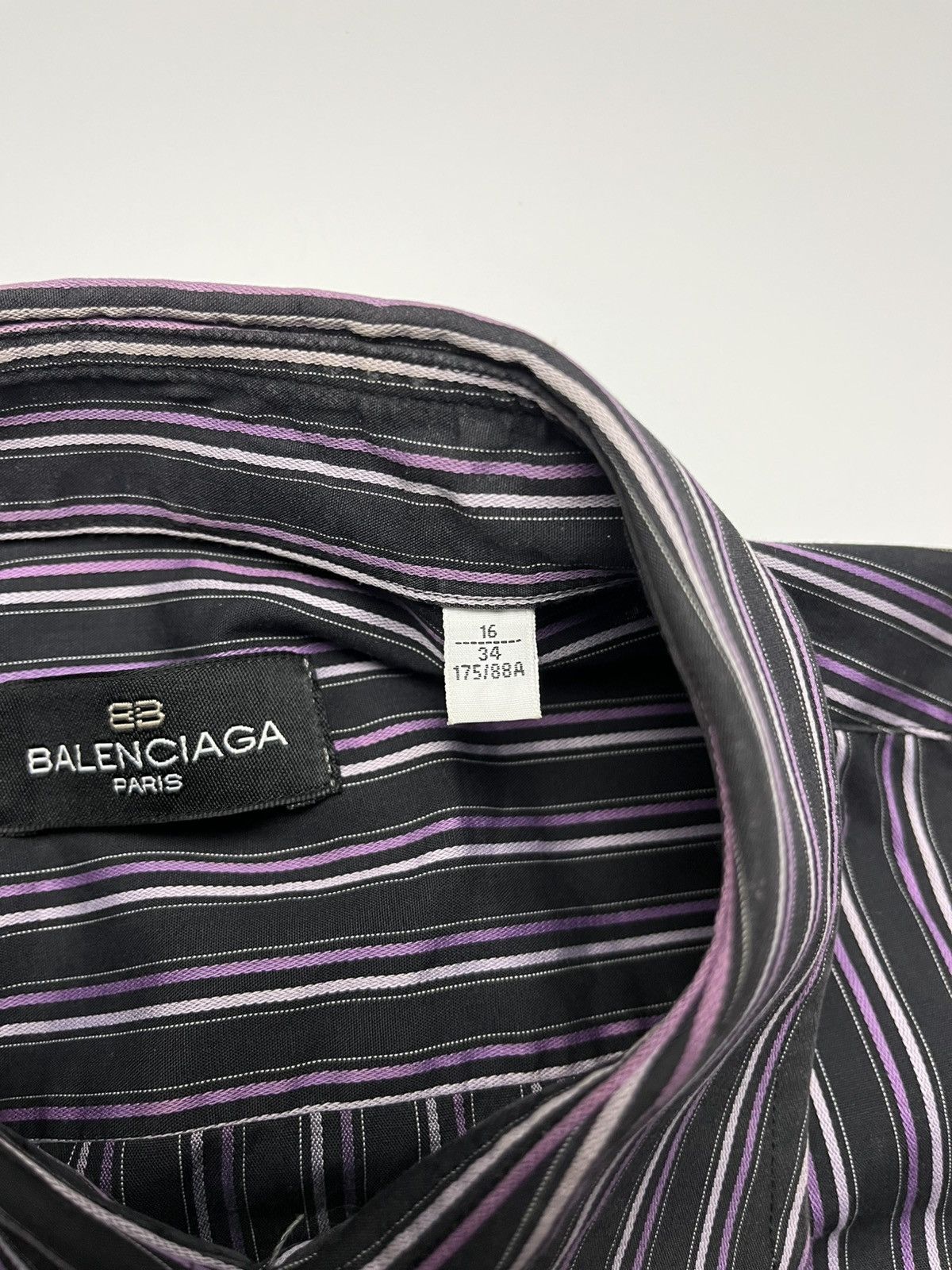 Balenciaga Vintage Balenciaga Long Sleeve Striped Shirt Size US L / EU 52-54 / 3 - 4 Thumbnail