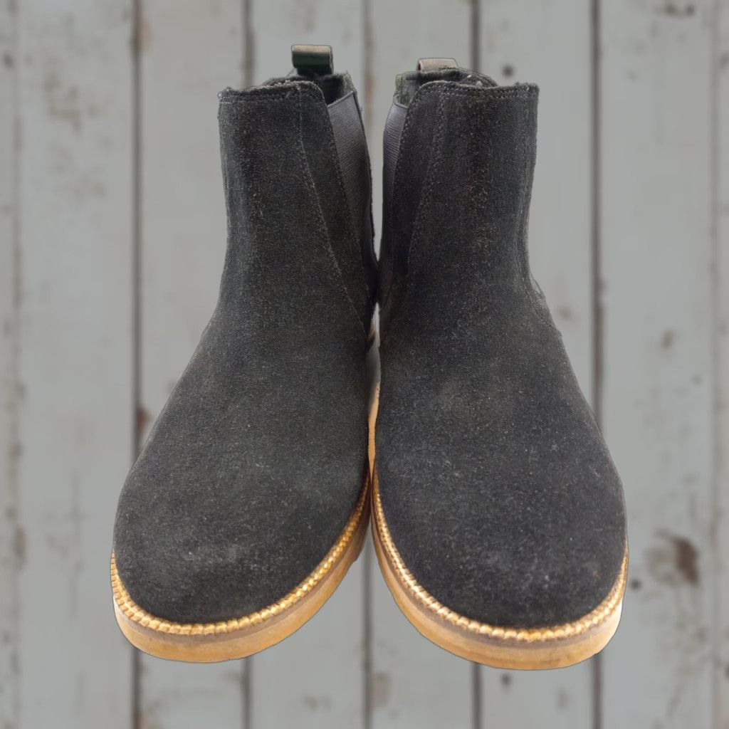 Vintage CREVO Chelsea Boot Denham Black Suede Leather Ankle Boot Slip On Men’s 10 Boots Mens Leather Upper Side Elastic Casual Formal Wedding 90s? Size US 10 / EU 43 - 1 Thumbnail