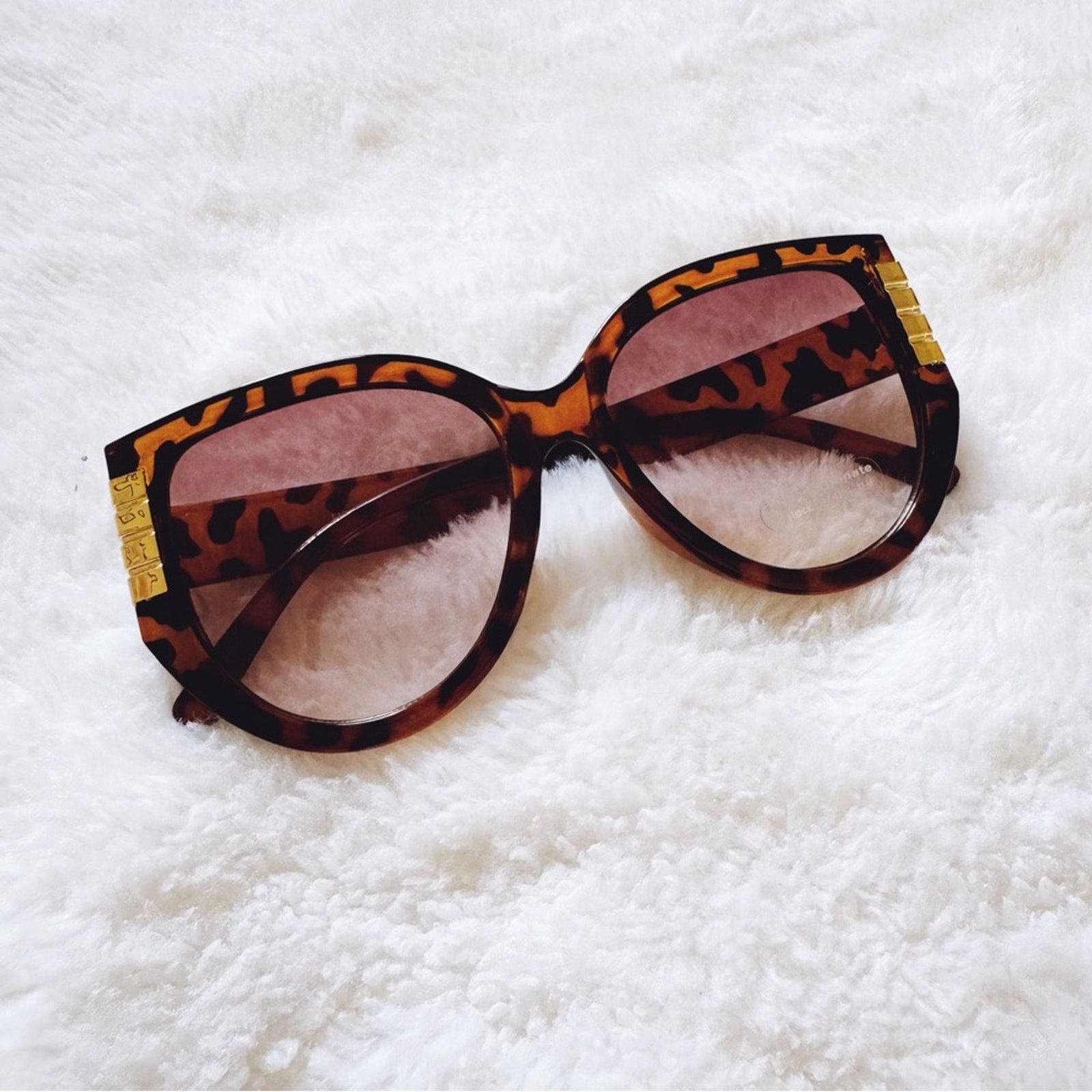 Other Rosy Tortoise Brown Cat Eye Oversized Sunglasses Size ONE SIZE - 5 Thumbnail