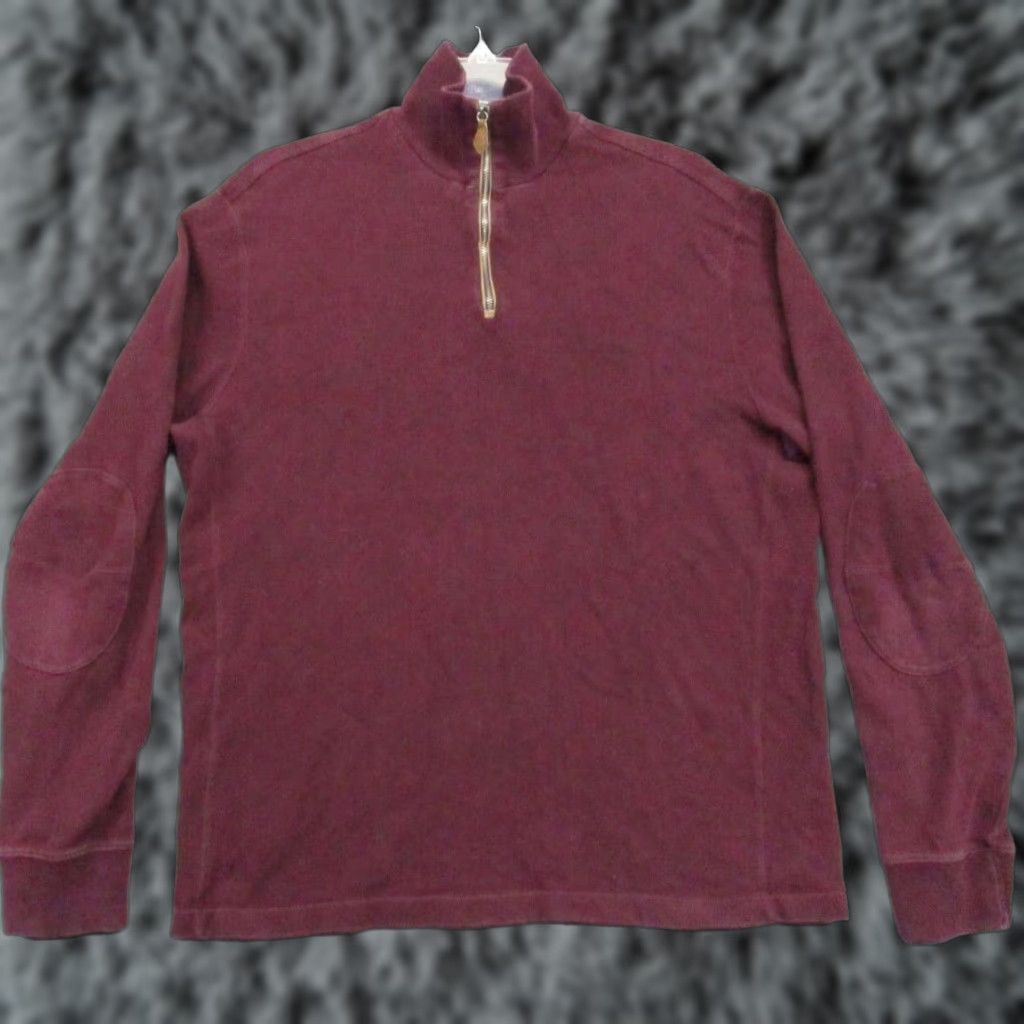 Polo Ralph Lauren Polo Ralph Lauren Sweater 1/4 Zip Long Sleeve Burgundy Red Cotton Knit Mock Neck Zip Regular L Men’s Size US L / EU 52-54 / 3 - 1 Thumbnail