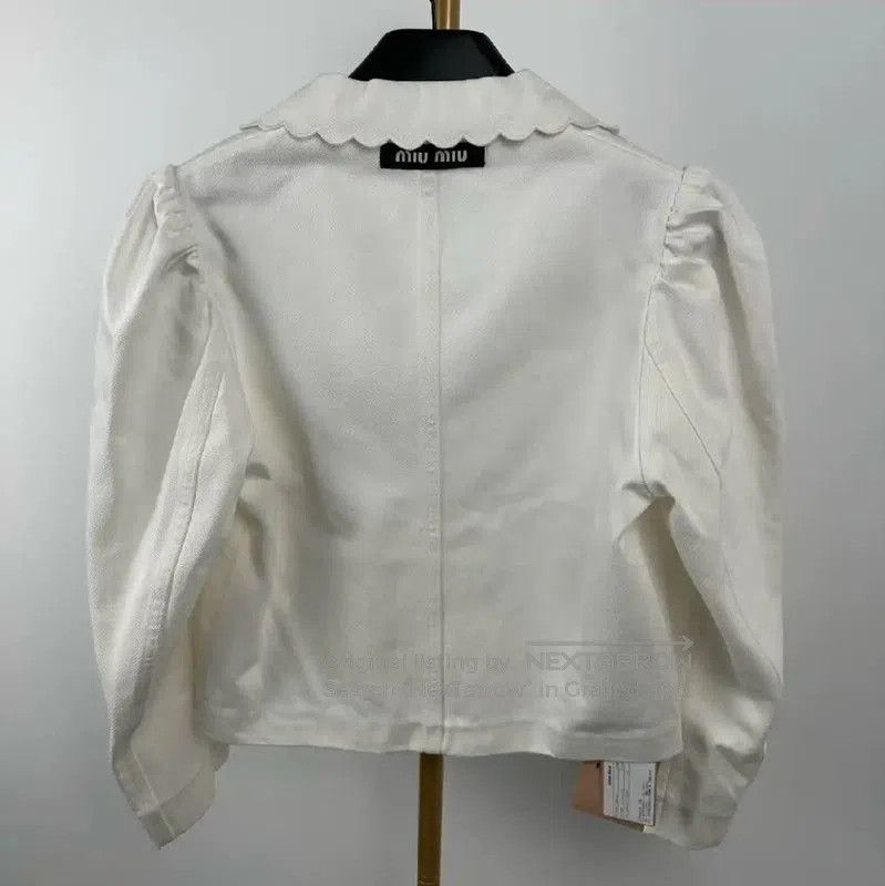 Miu Miu Miu Miu White Cotton Jacket for Women . Size M / US 6-8 / IT 42-44 - 2 Thumbnail