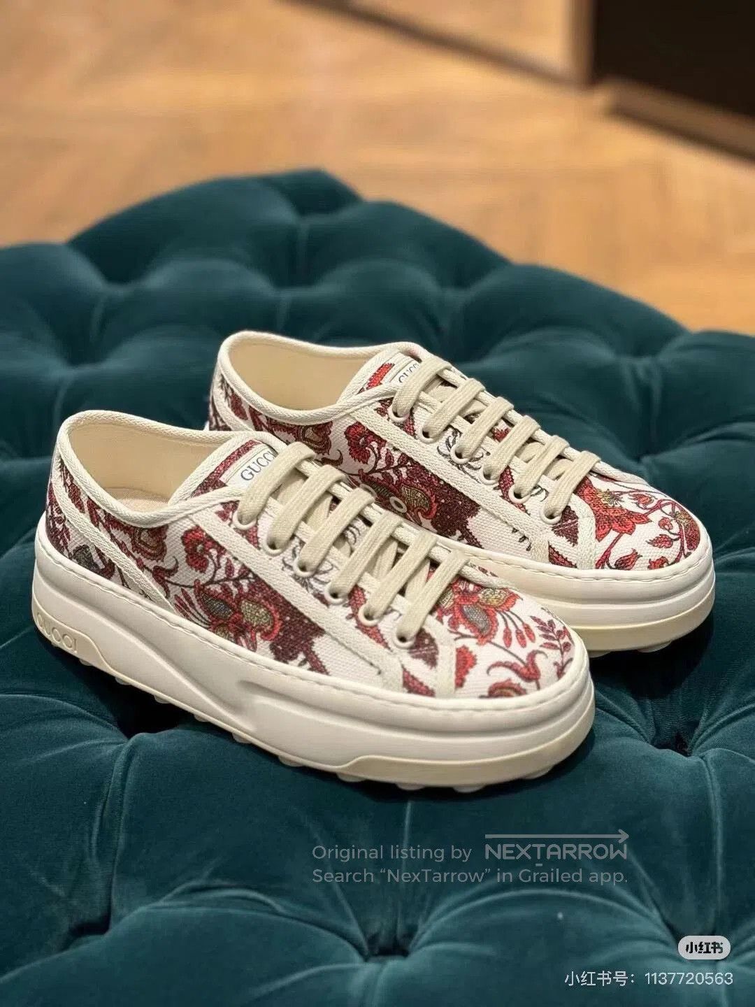 Gucci Gucci Platform Canvas Embroidered Sneakers. Size US 5 / IT 35 - 5 Thumbnail
