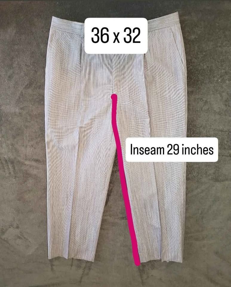 Yves Saint Laurent Vintage Yves Saint Laurent Silver Pinstripe 2-Piece Suit Size 44R - 5 Thumbnail