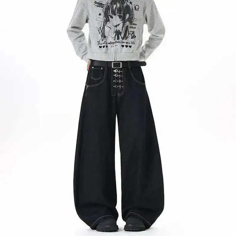 Japanese Brand Dark Blue Wide Leg Baggy Denim Jeans Size US 30 / EU 46 - 1 Thumbnail