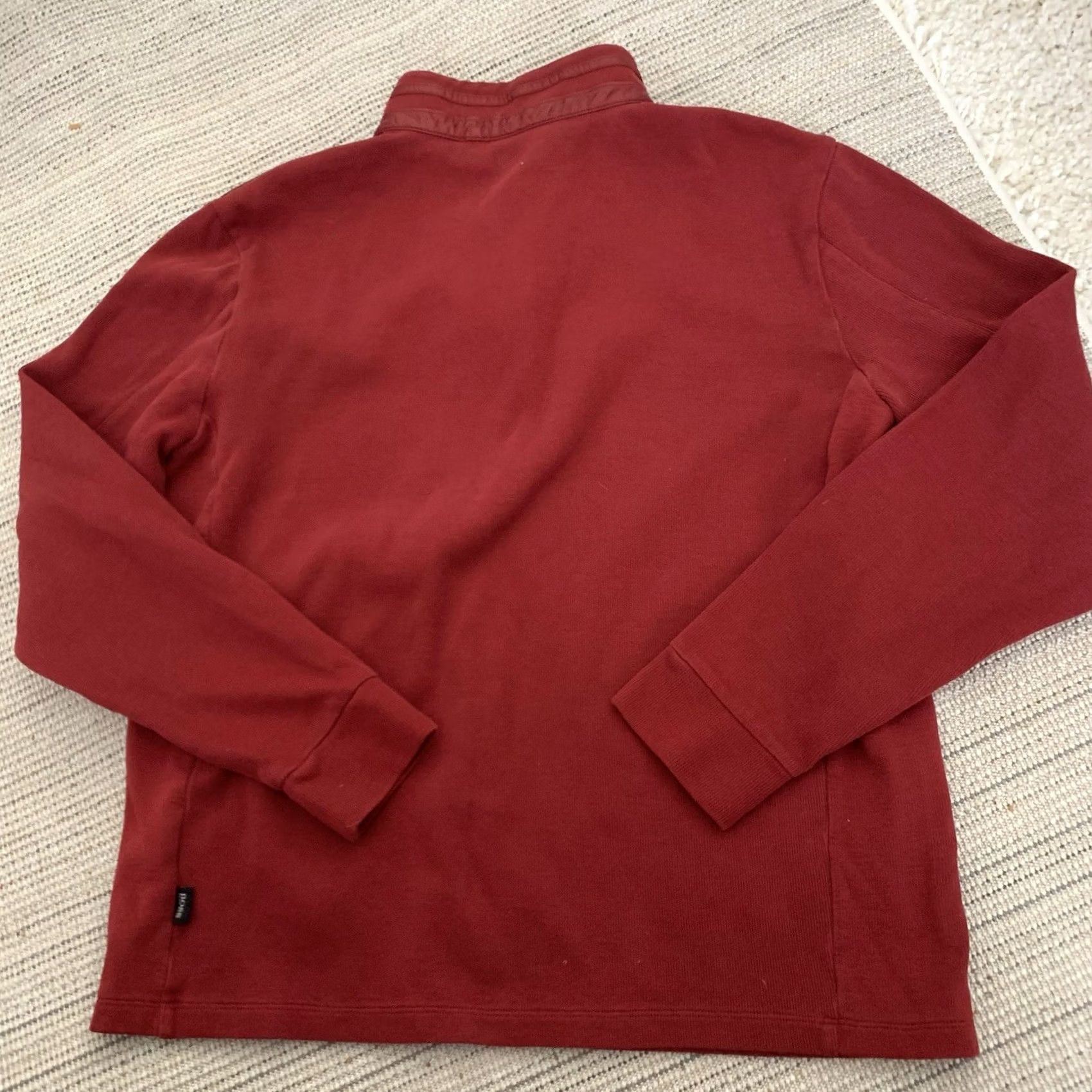 Hugo Boss HUGO BOSS Sweater Pullover 1/4 Zip Mens Large Brick Red 100% Cotton Mock Neck Long Sleeve Size US L / EU 52-54 / 3 - 5 Thumbnail