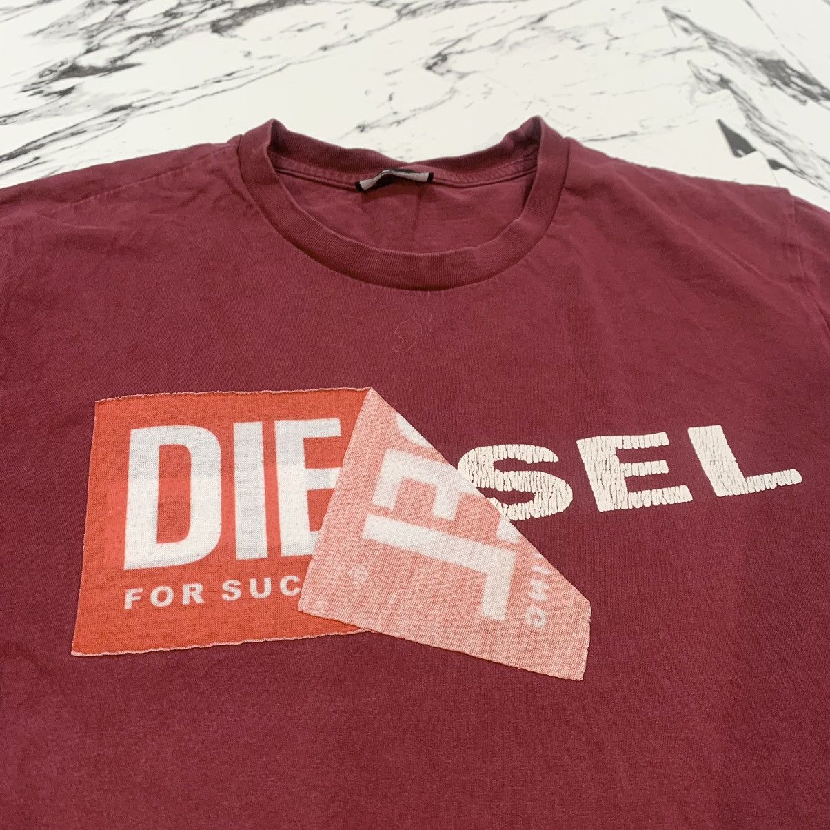 Diesel Diesel Short Sleeve Shirt Logo Tee Burgundy Size Medium Size US M / EU 48-50 / 2 - 2 Thumbnail