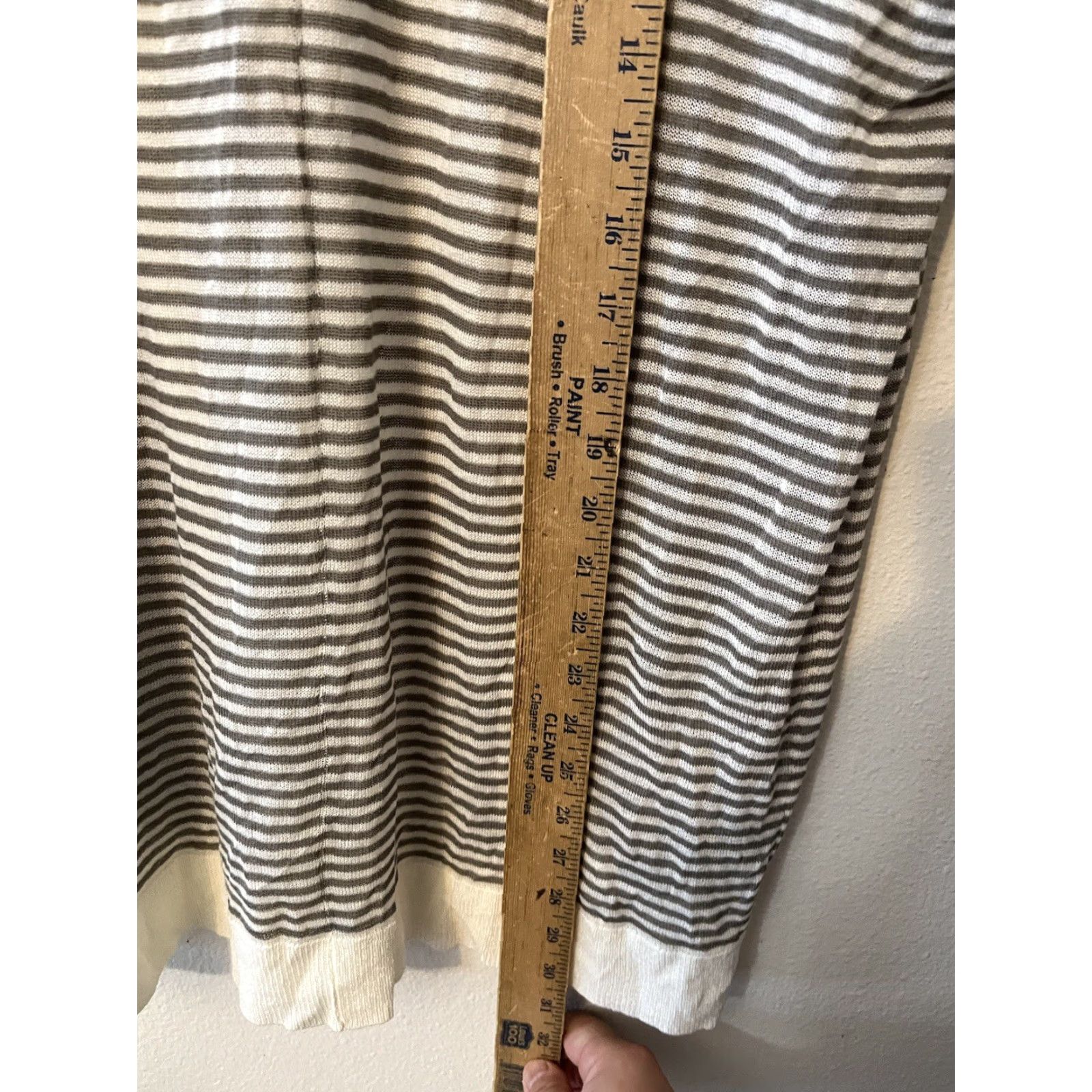 Loft LOFT Women's Cotton Knit Cardigan Sweater, Lightweight, Striped, Petite Medium, Open Front Fall Spring Winter Casual Size M / US 6-8 / IT 42-44 - 4 Thumbnail