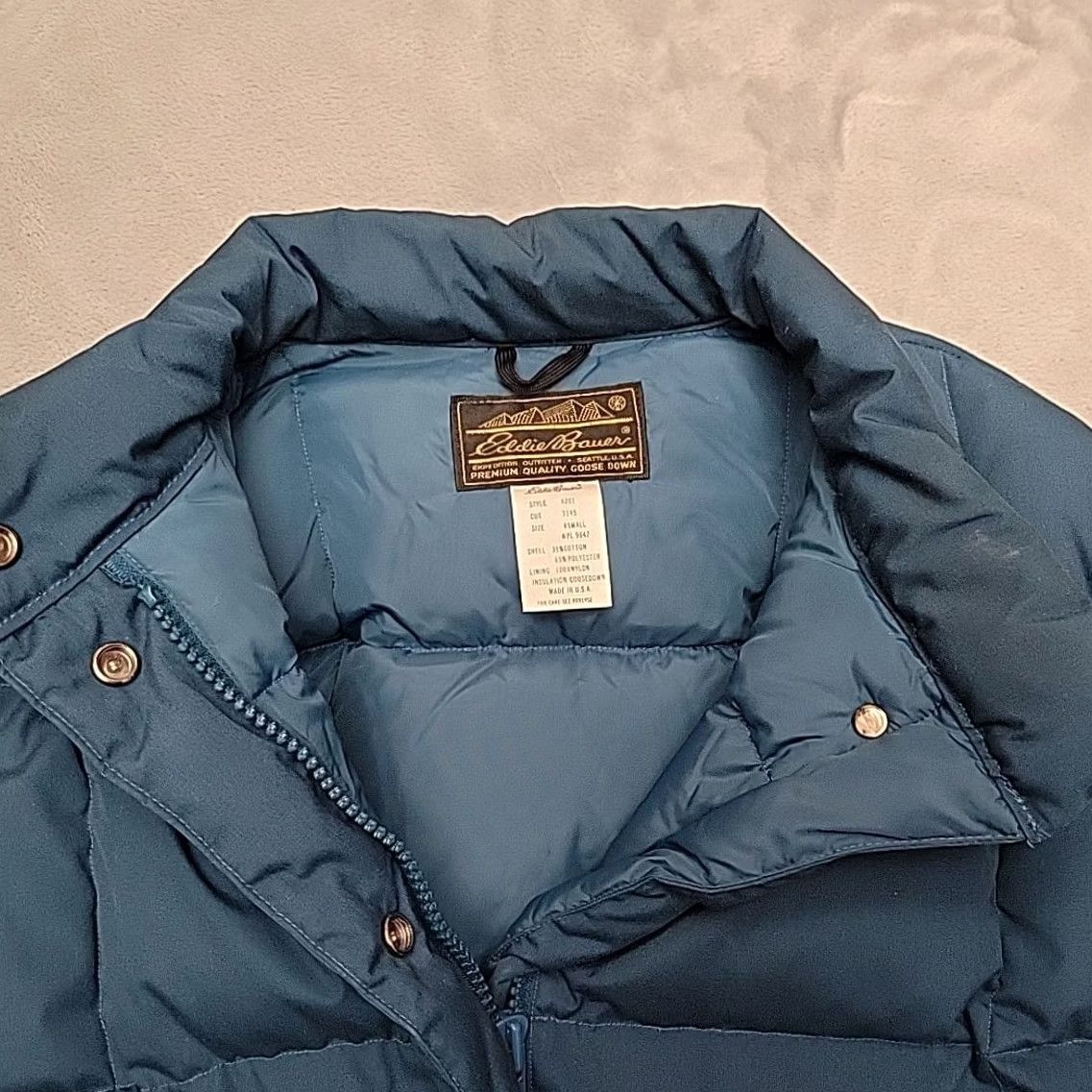 Eddie Bauer VINTAGE Eddie Bauer Goose Down Jacket Men XS Teal Green Hooded Puffer Parka Coat Size US XS / EU 42 / 0 - 5 Thumbnail
