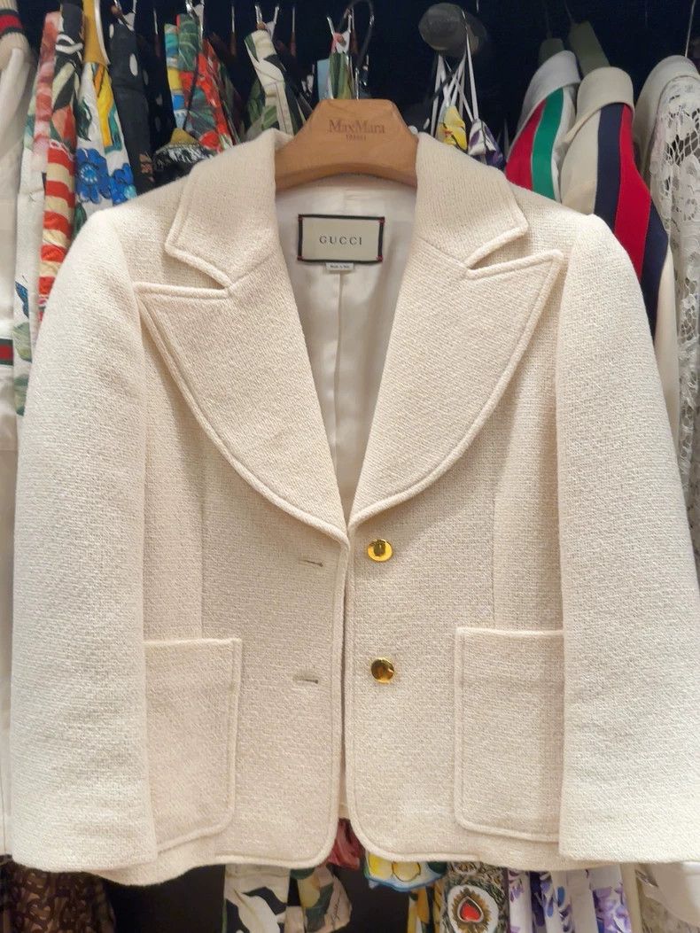 Gucci Beige Wool Mini Jacket for Women - dmc