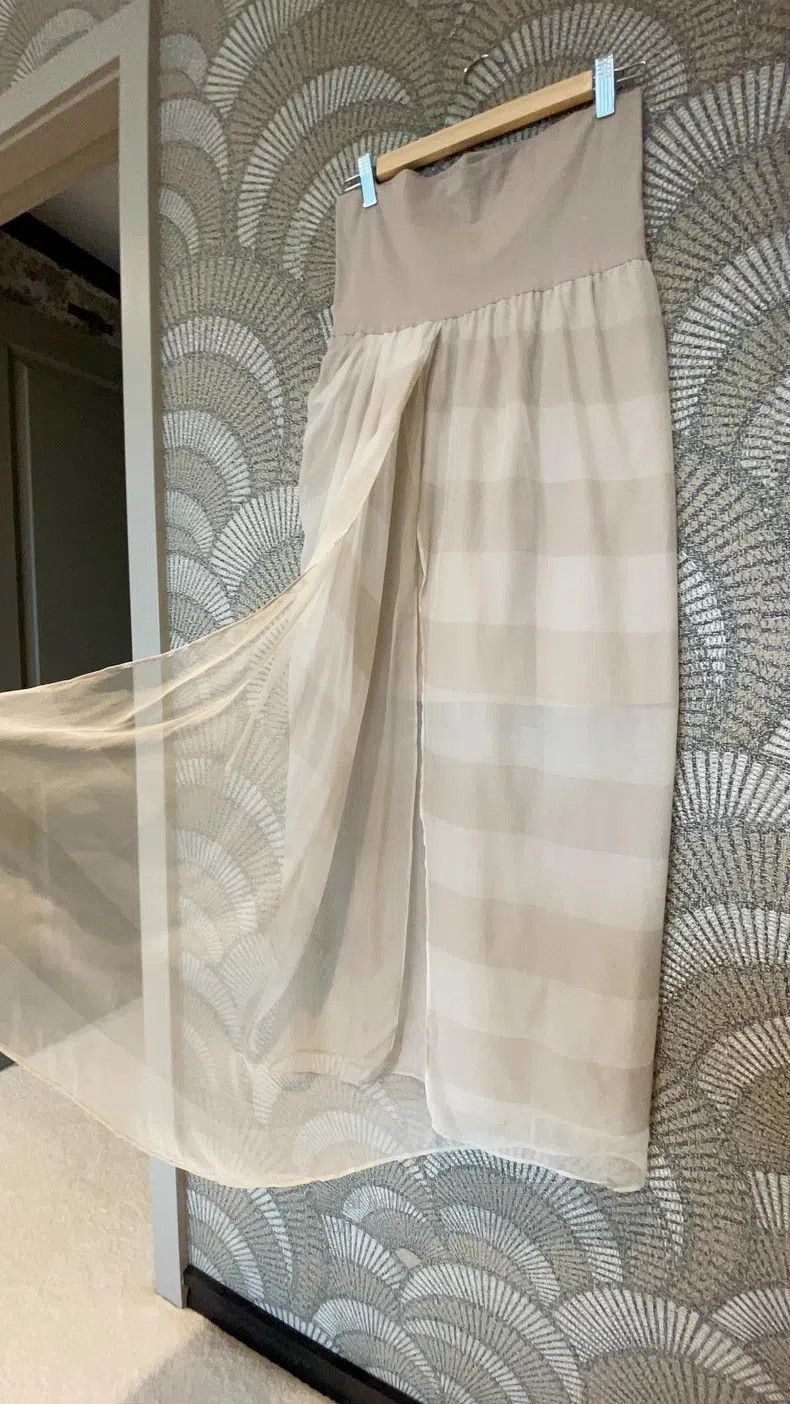 Other Brunello Cucinelli Real Silk Stripe Long Skirt Size 27" / US 4 / IT 40 - 2 Thumbnail