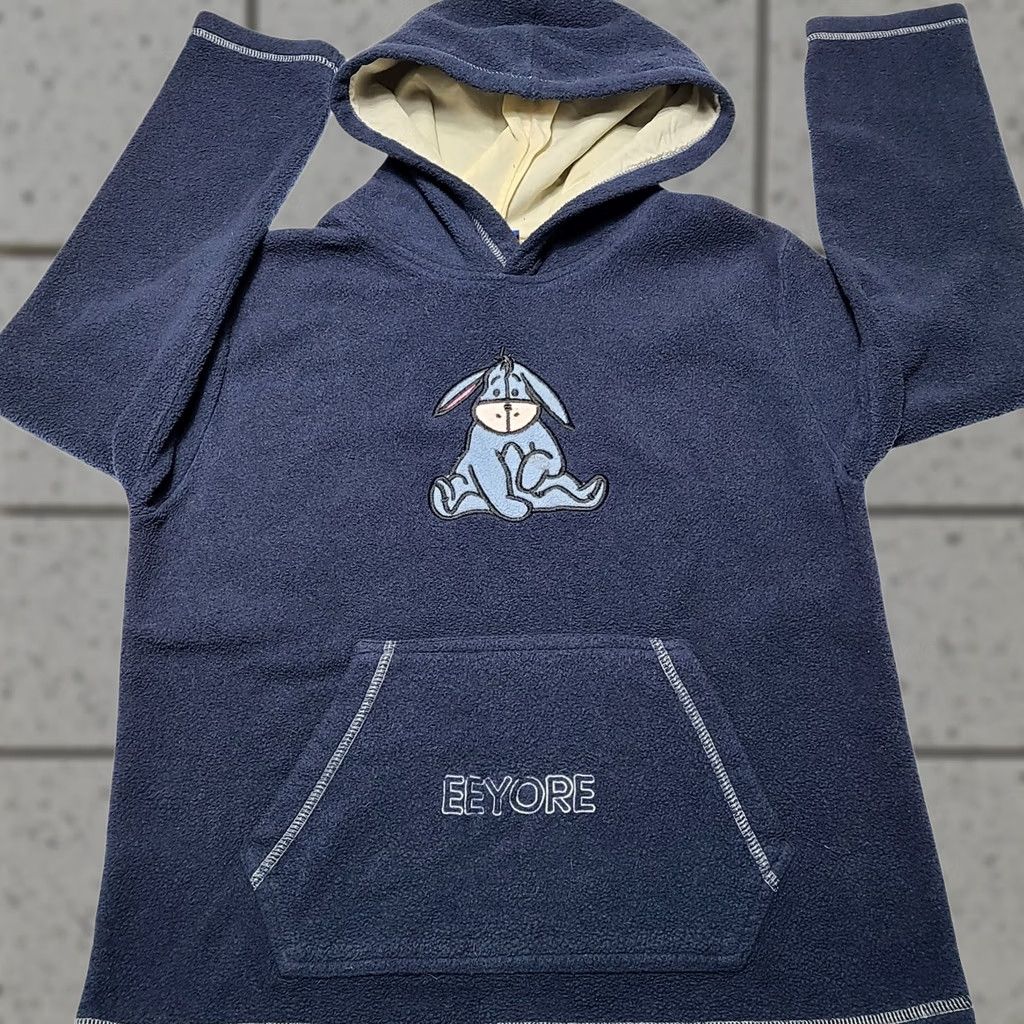Disney VINTAGE Disney Eeyore Women's Fleece Hooded Pullover M Hooded Pullover Blue Pooh Mens Womens Girls Size M / US 6-8 / IT 42-44 - 1 Thumbnail