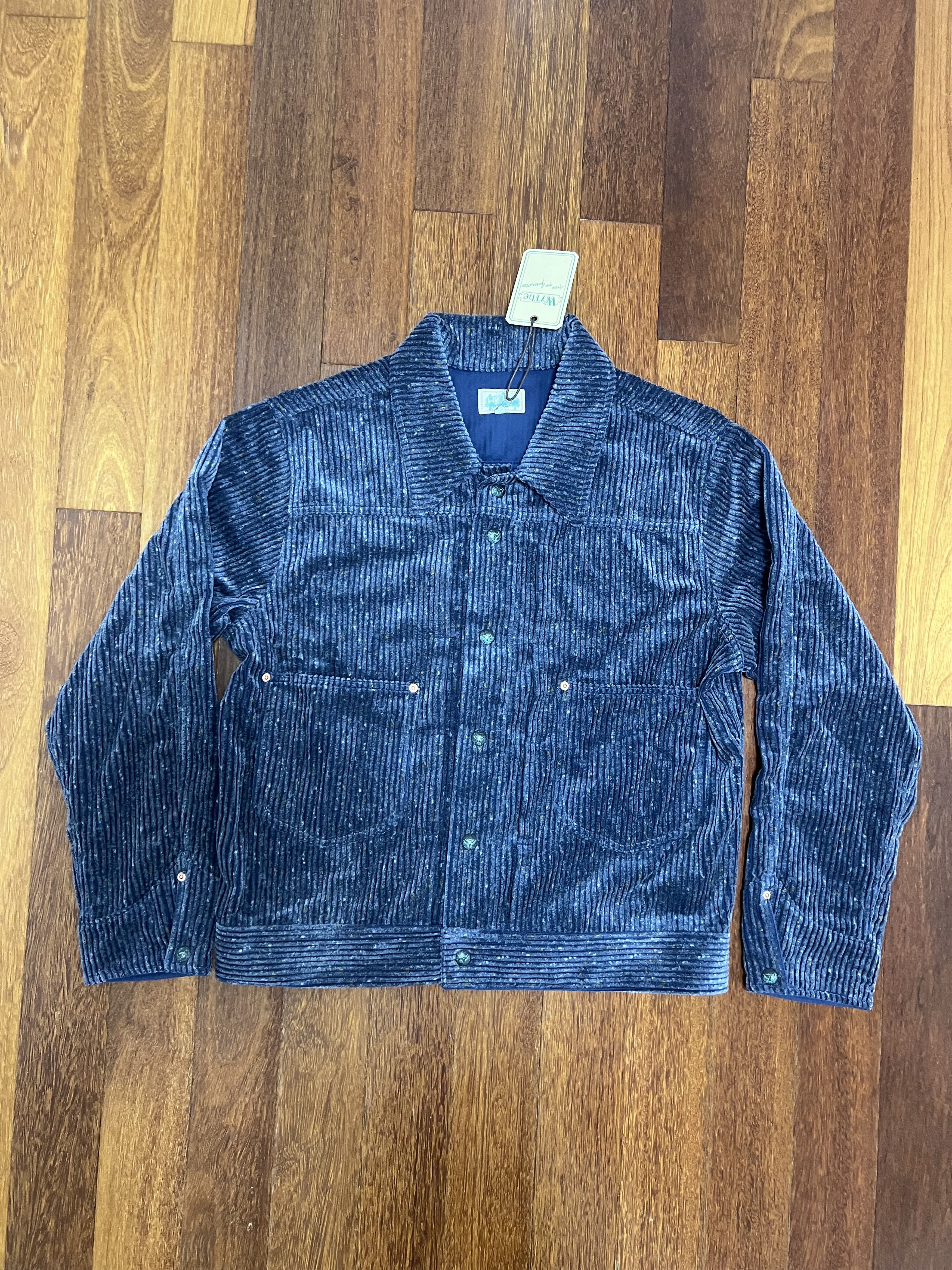 WYTHE 💚 Wythe Italian Donegal Corduroy Ranch Jacket Marine Blue Size US XL / EU 56 / 4 - 1 Thumbnail