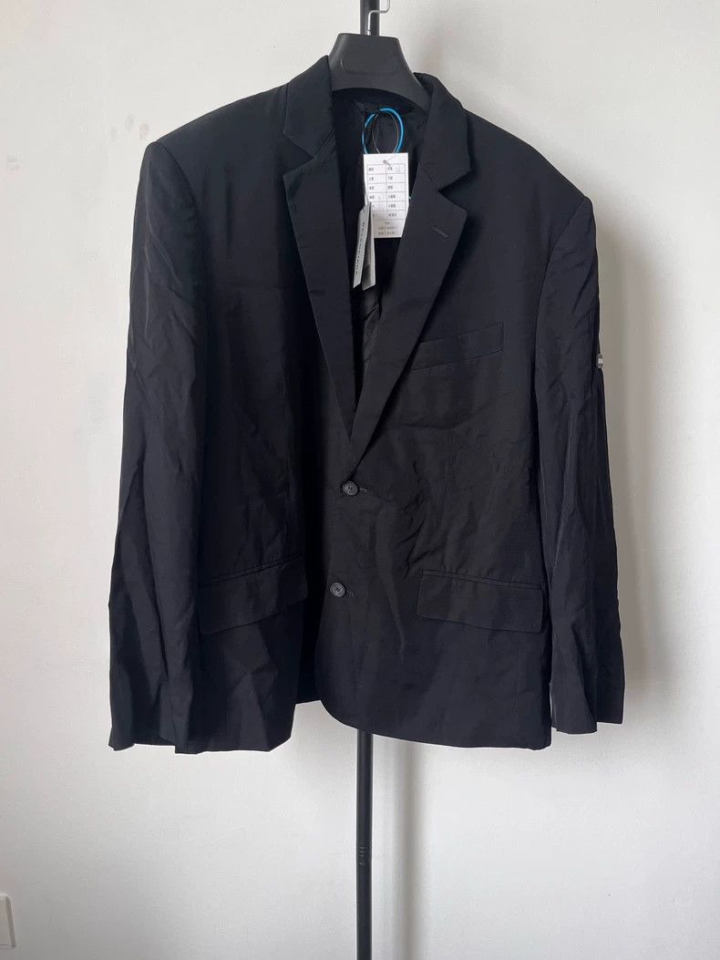 Balenciaga size 36 Logo print lapel drop shoulder loose si