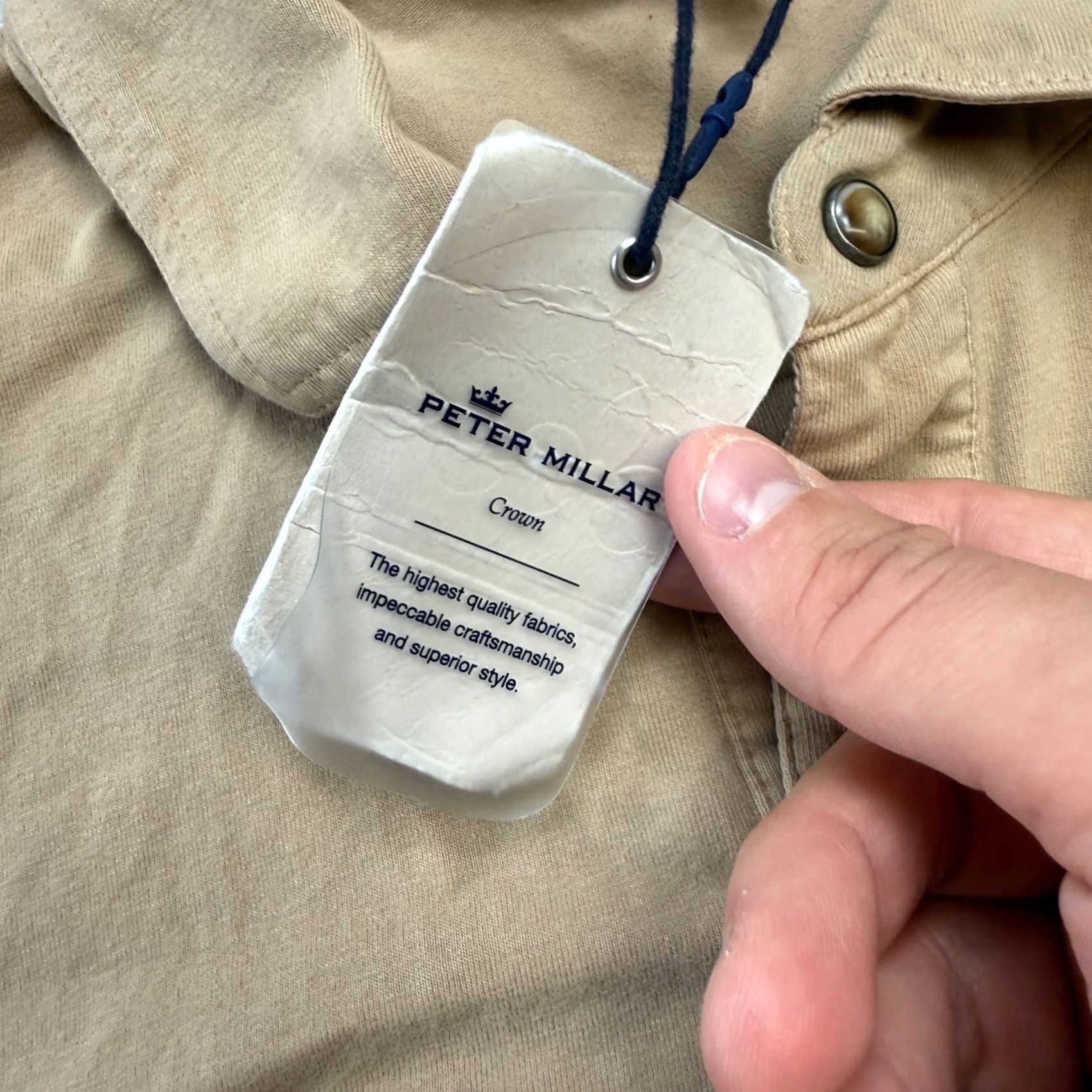 Peter Millar Peter Millar Shirt Men Medium Sand Crown Lava Wash Jersey Pearl Snap Stretch NEW Size US M / EU 48-50 / 2 - 7 Thumbnail