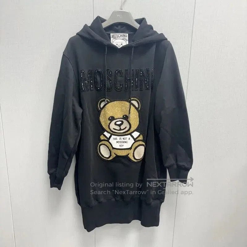 Moschino Moschino Black Hooded Sweatshirt with Teddy Bear . Size S / US 4 / IT 40 - 1 Thumbnail