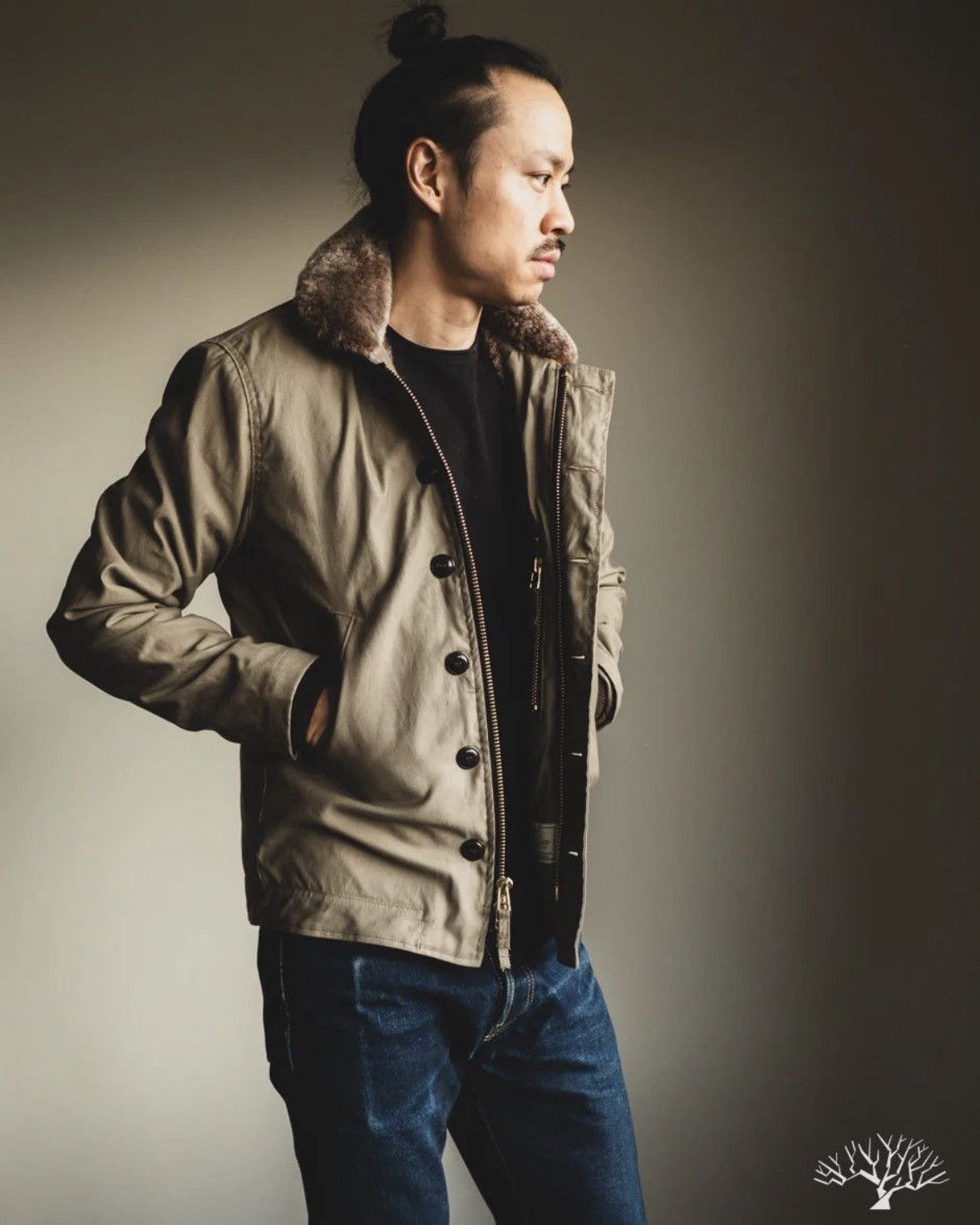 Dehen 1920 Dehen 1920 N-1 Deck Jacket Olive/Kodiak Mouton Size US L / EU 52-54 / 3 - 9 Thumbnail