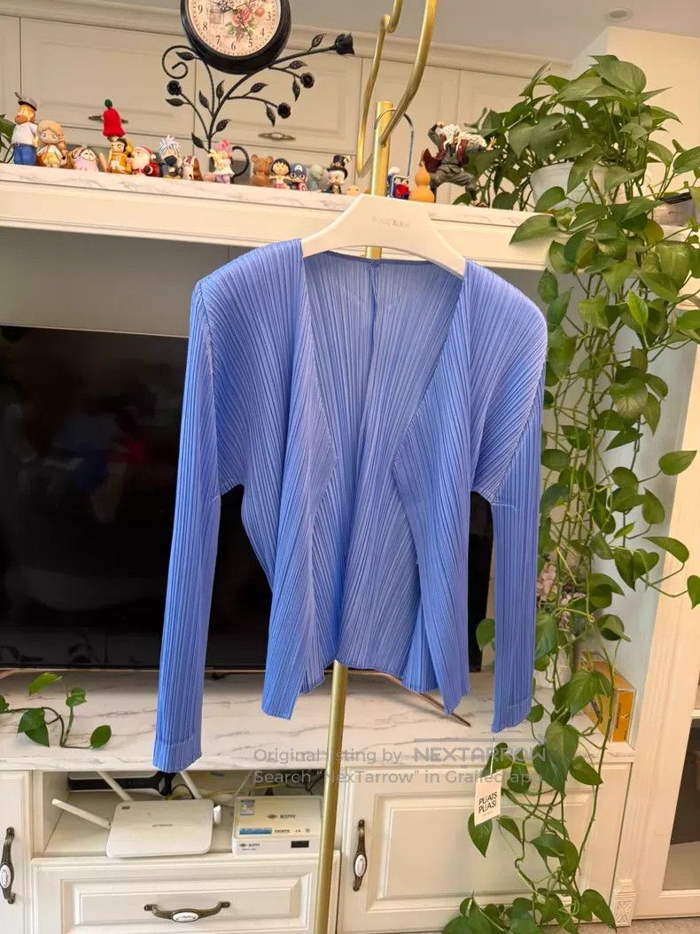 Issey Miyake Issey Miyake Cardigan Jacket Light Blue Size L / US 10 / IT 46 - 2 Thumbnail