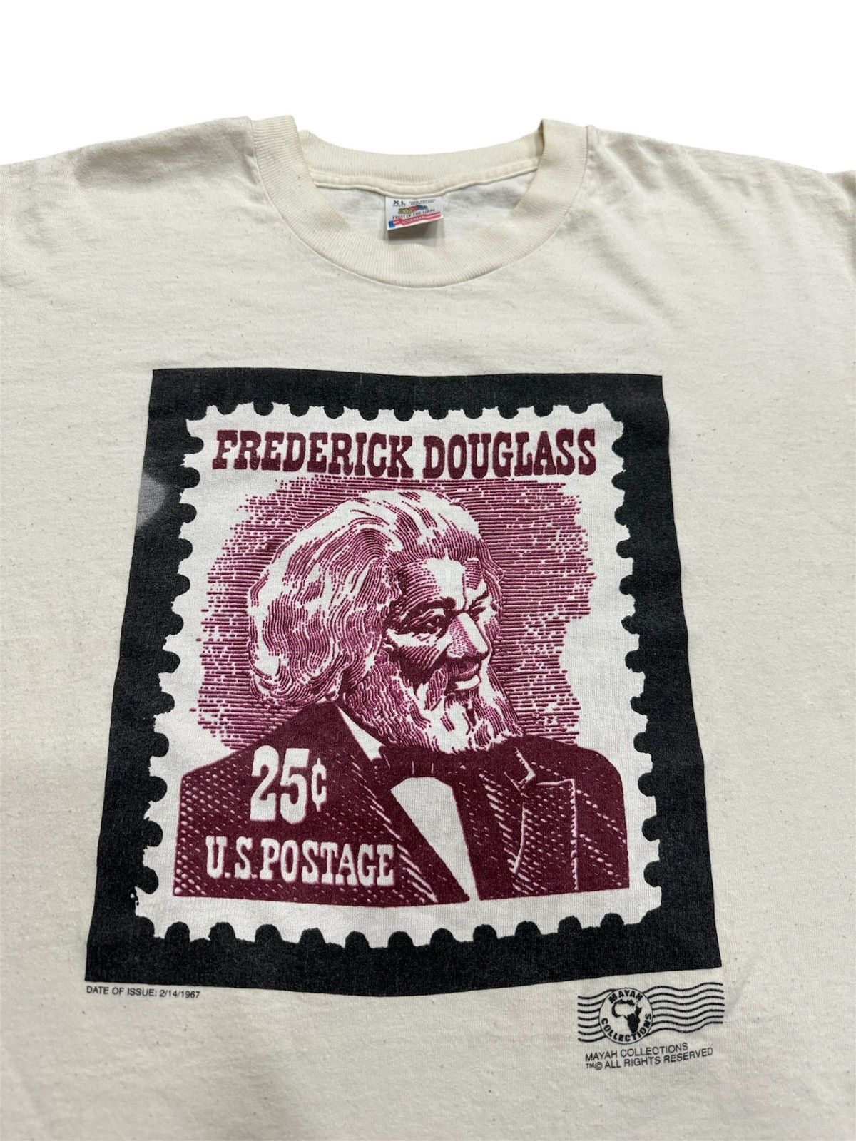 Vintage Vintage Frederick Douglass Stamp T shirt Size US XL / EU 56 / 4 - 2 Thumbnail
