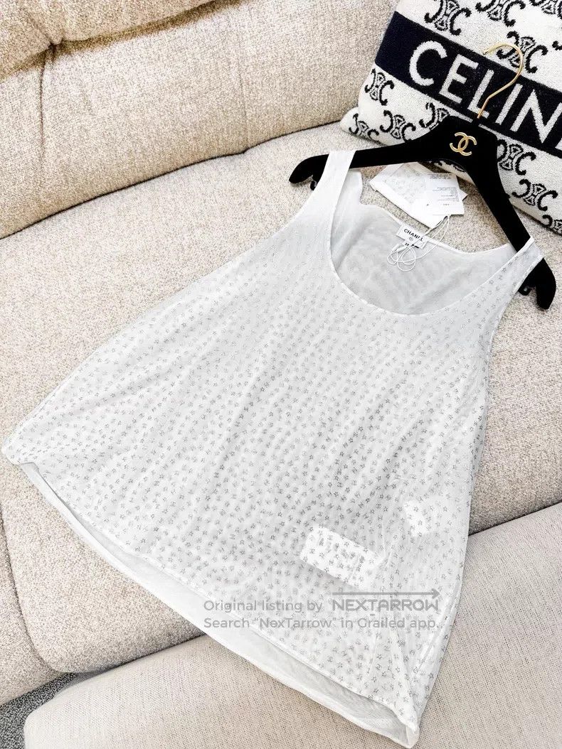 Chanel Chanel Mulberry silk full print silver double c small logo Size XS / US 0-2 / IT 36-38 - 2 Thumbnail