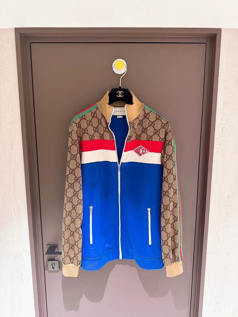 Gucci Gucci Red, white and blue color matching GG full logo stitc Size US M / EU 48-50 / 2 - 1 Thumbnail