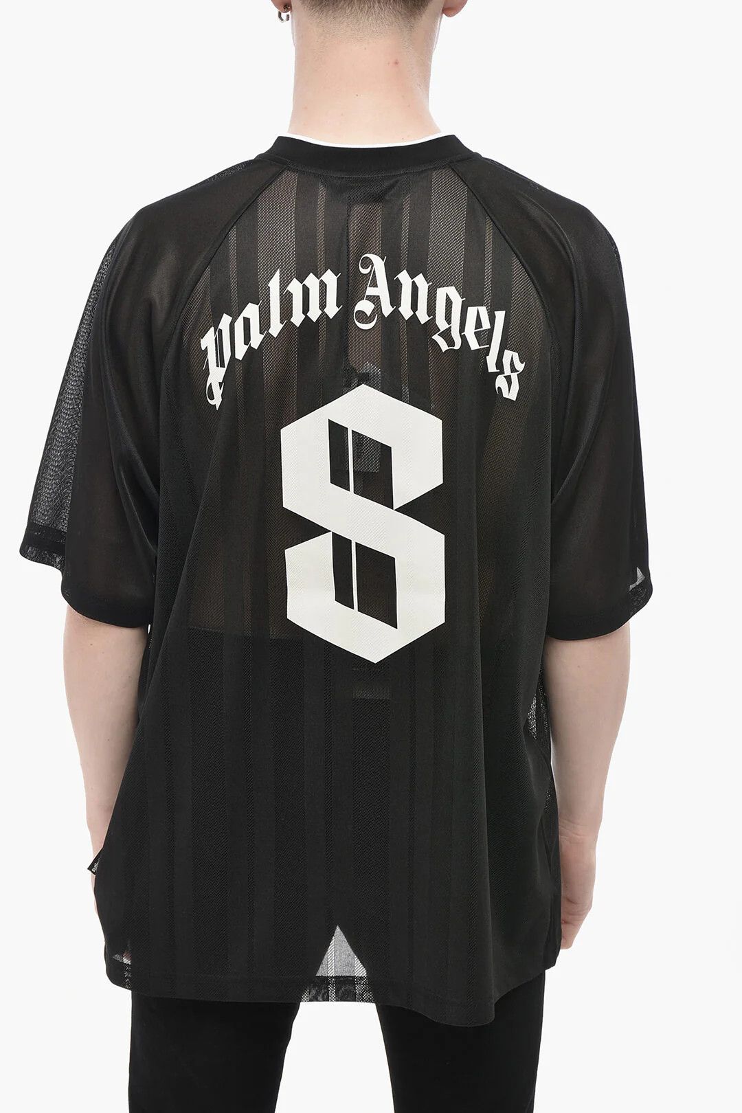 Palm Angels og1mm0226 Sport Mesh T-Shirt in Black Size US XXL / EU 58 / 5 - 2 Thumbnail