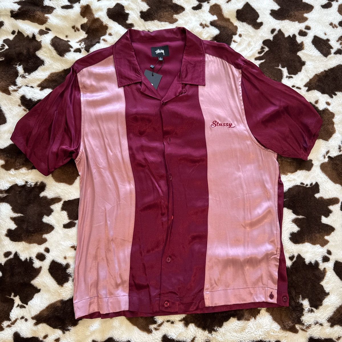 Stussy Stussy Two Toned Rayon Bowling Shirt Size US L / EU 52-54 / 3 - 1 Thumbnail