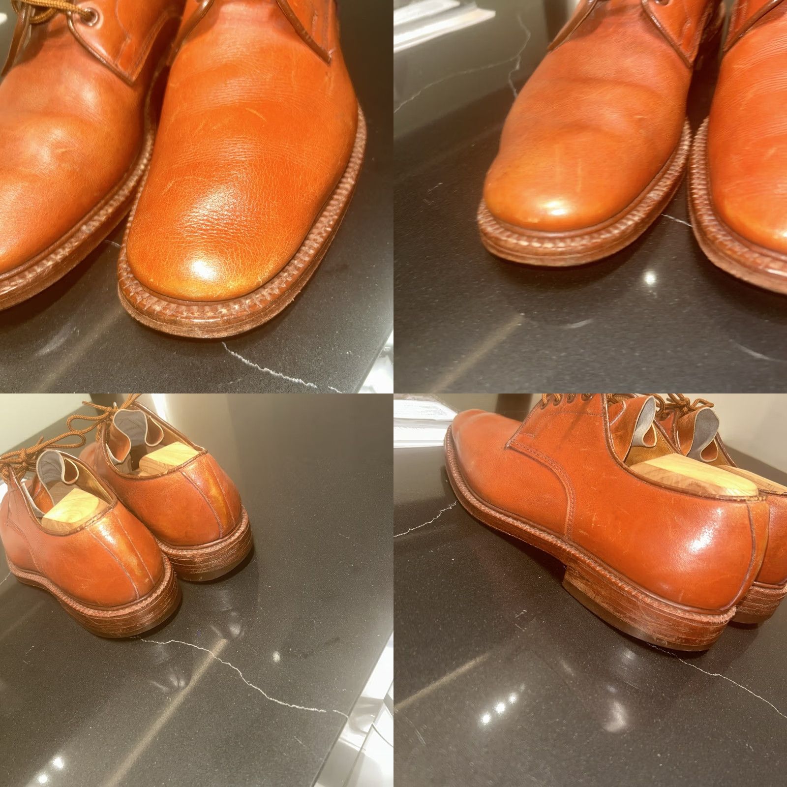Tricker's VINTAGE Trickers Derby Shoes Men's Size 9 Tan Brown Leather Woodstock Handmade England Designer Size US 9 / EU 42 - 8 Thumbnail