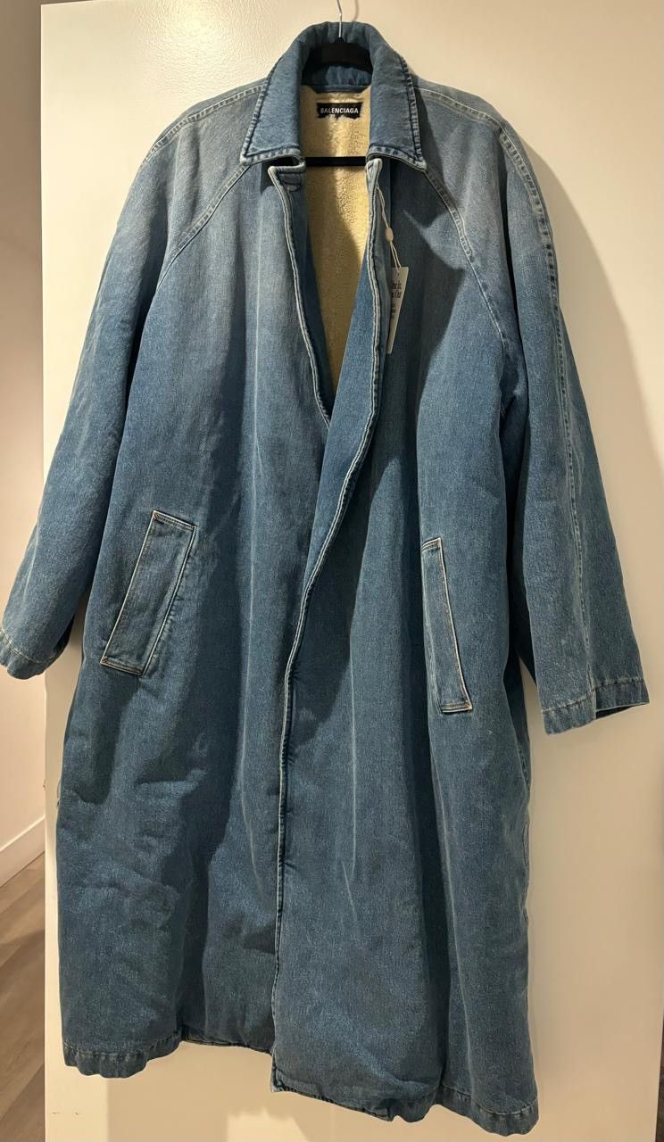 Balenciaga Balenciaga Denim Shearling Coat Size US S / EU 44-46 / 1 - 4 Thumbnail