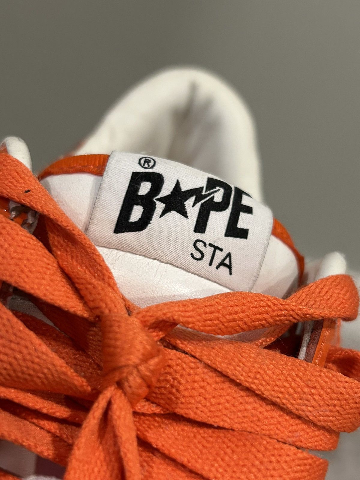 Bape A Bathing Ape Original Bapesta Low 'Orange White' Size US 10 / EU 43 - 8 Thumbnail